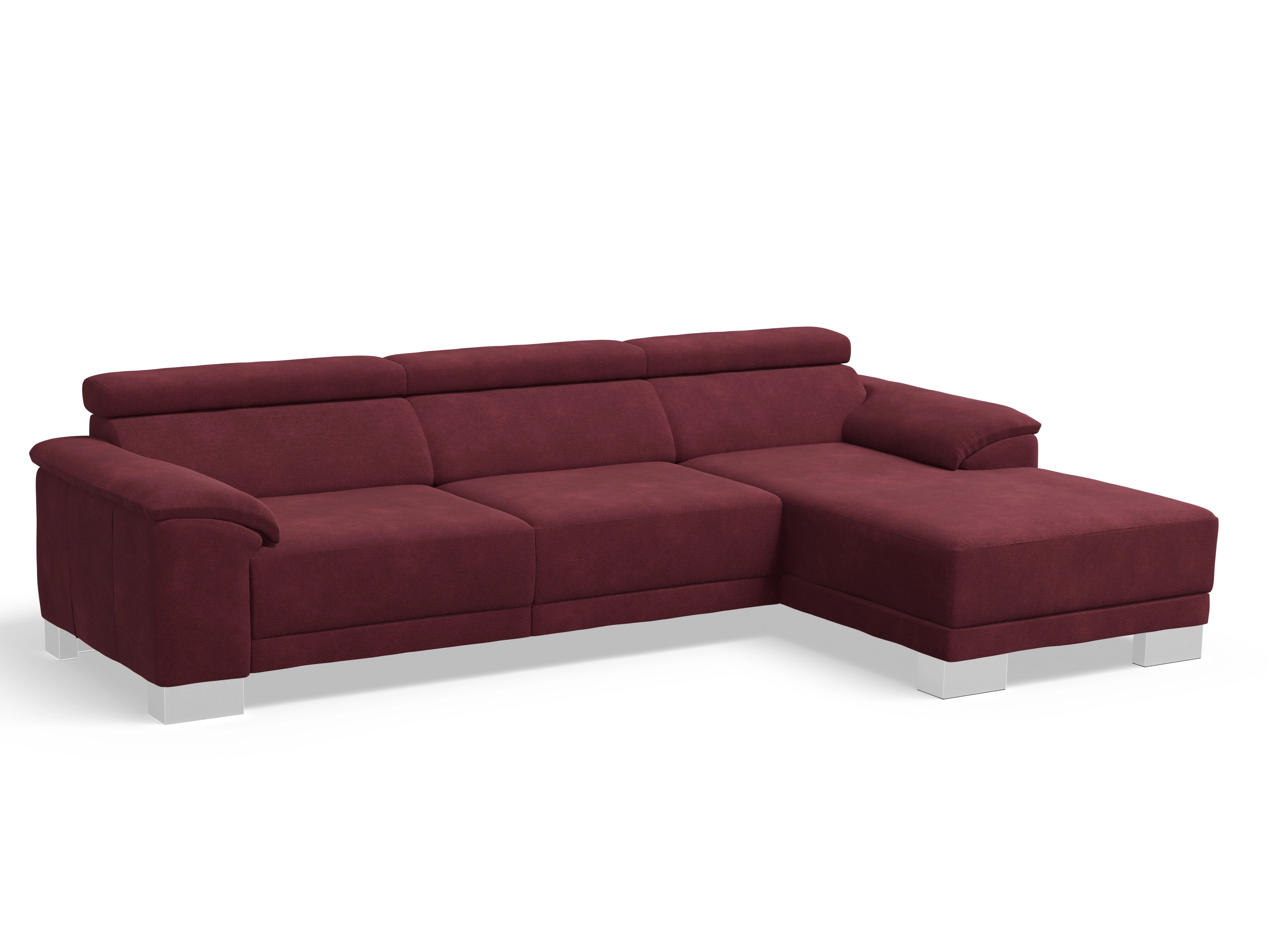 Ansicht des Produktes Antonio Ecksofa rechts Abschluss offen in Stoff Rot