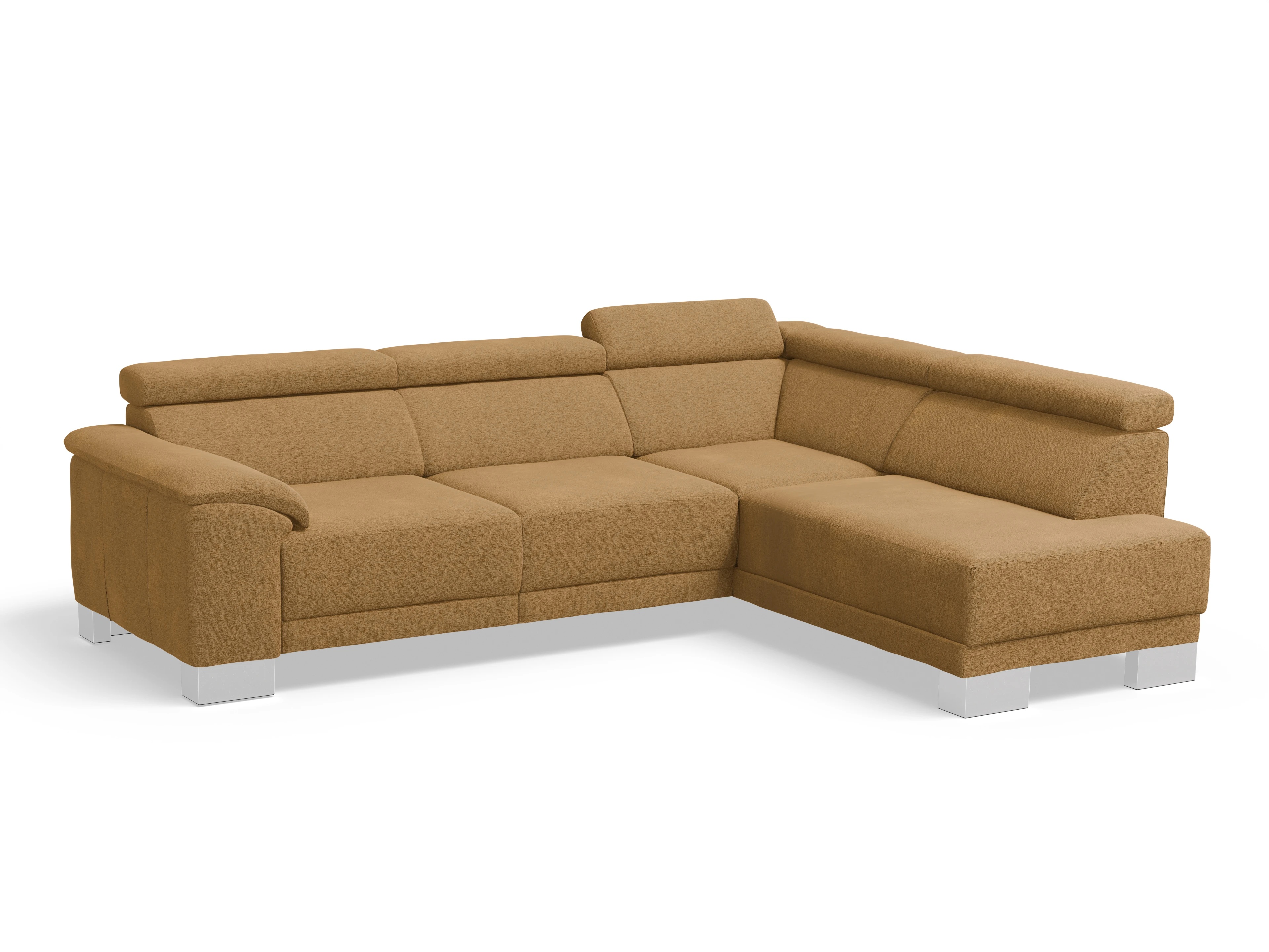 Ansicht des Produktes Antonio Ecksofa rechts Abschluss offen in Stoff Orange