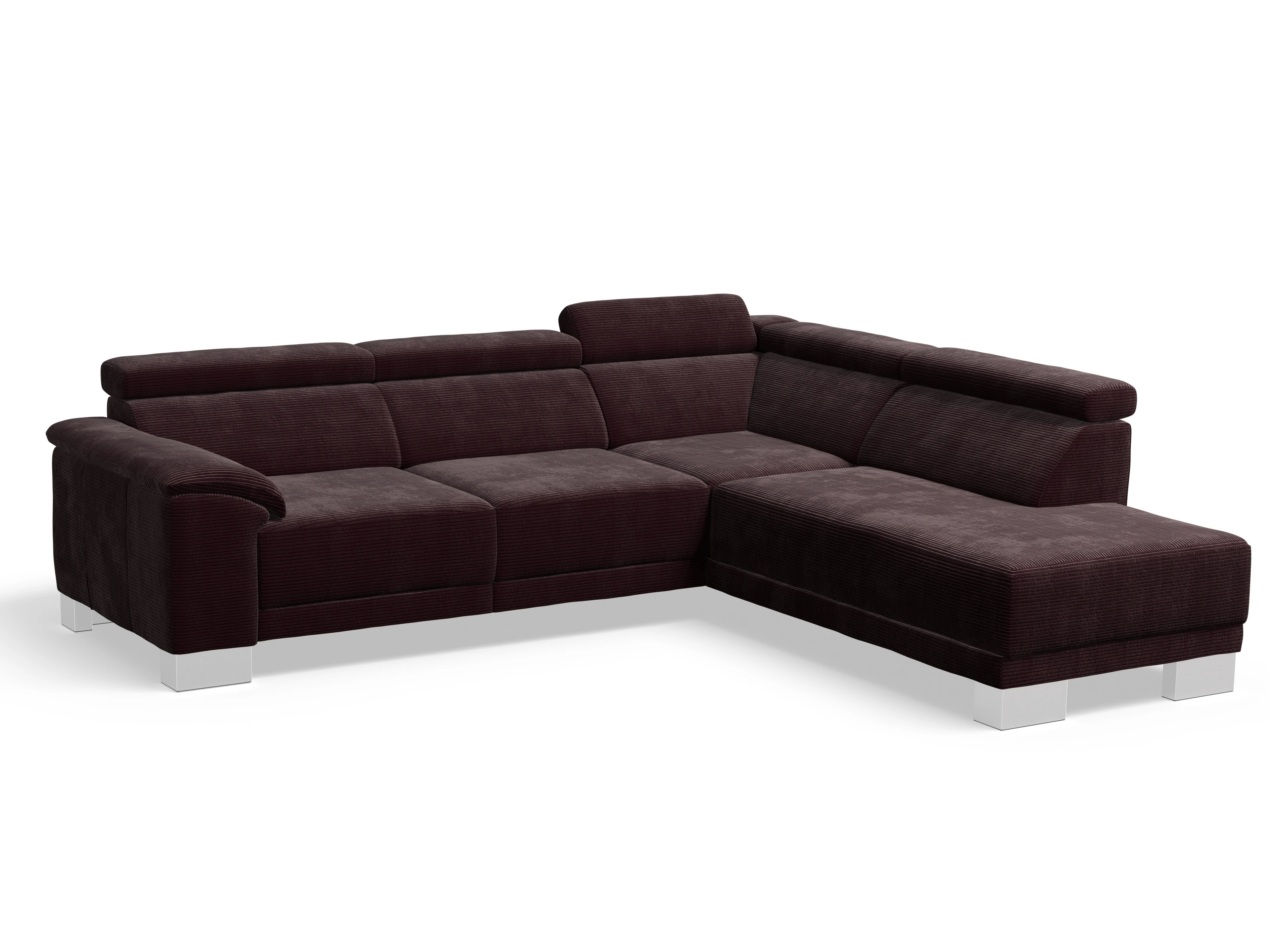 Ansicht des Produktes Antonio Ecksofa rechts Abschluss offen in Stoff Braun