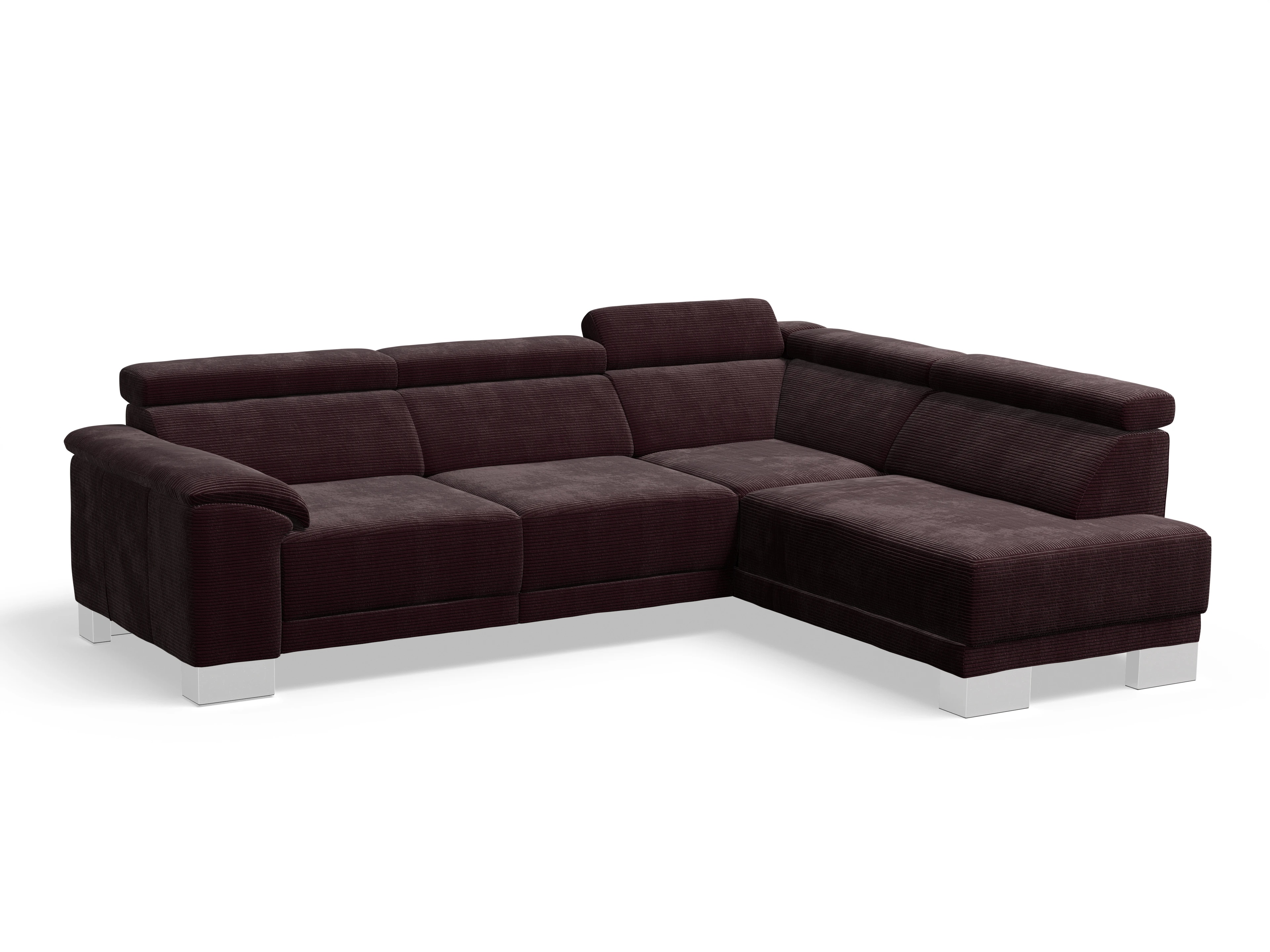 Ansicht des Produktes Antonio Ecksofa rechts Abschluss offen in Stoff Braun