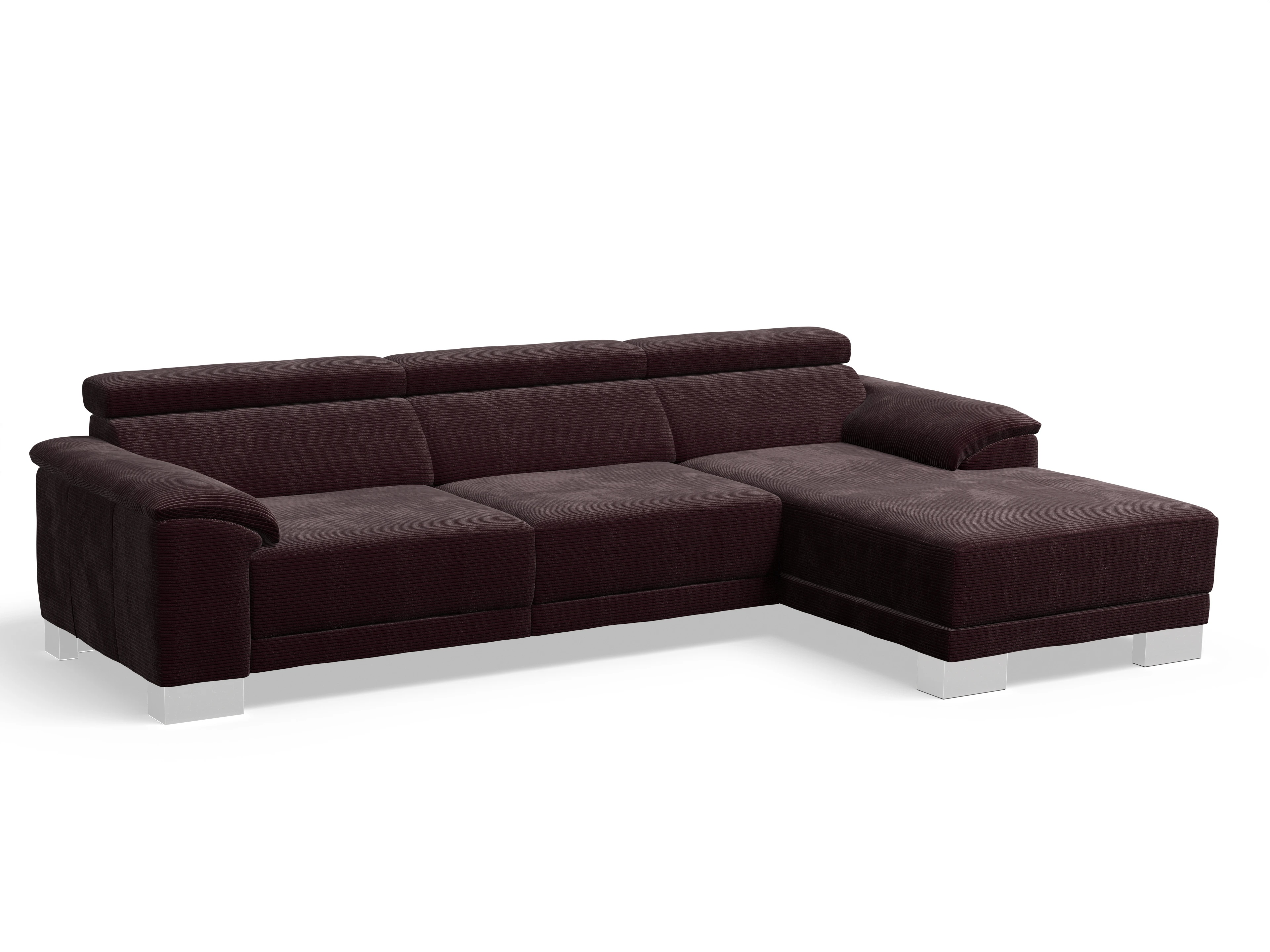 Ansicht des Produktes Antonio Ecksofa rechts Abschluss offen in Stoff Braun