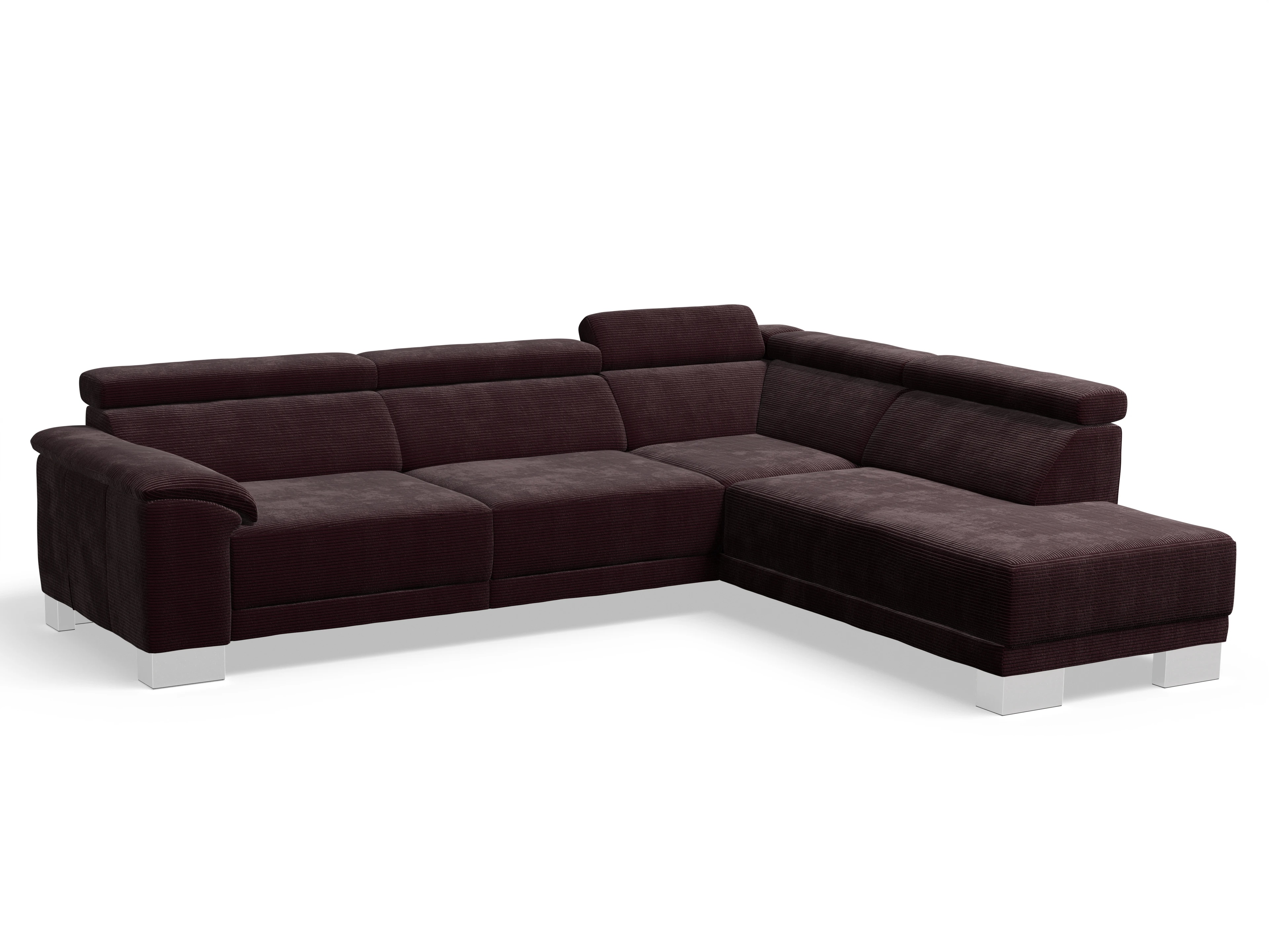 Antonio Ecksofa UM Large Plus R Ansicht des Produktes Antonio Ecksofa rechts Abschluss offen in Stoff Braun