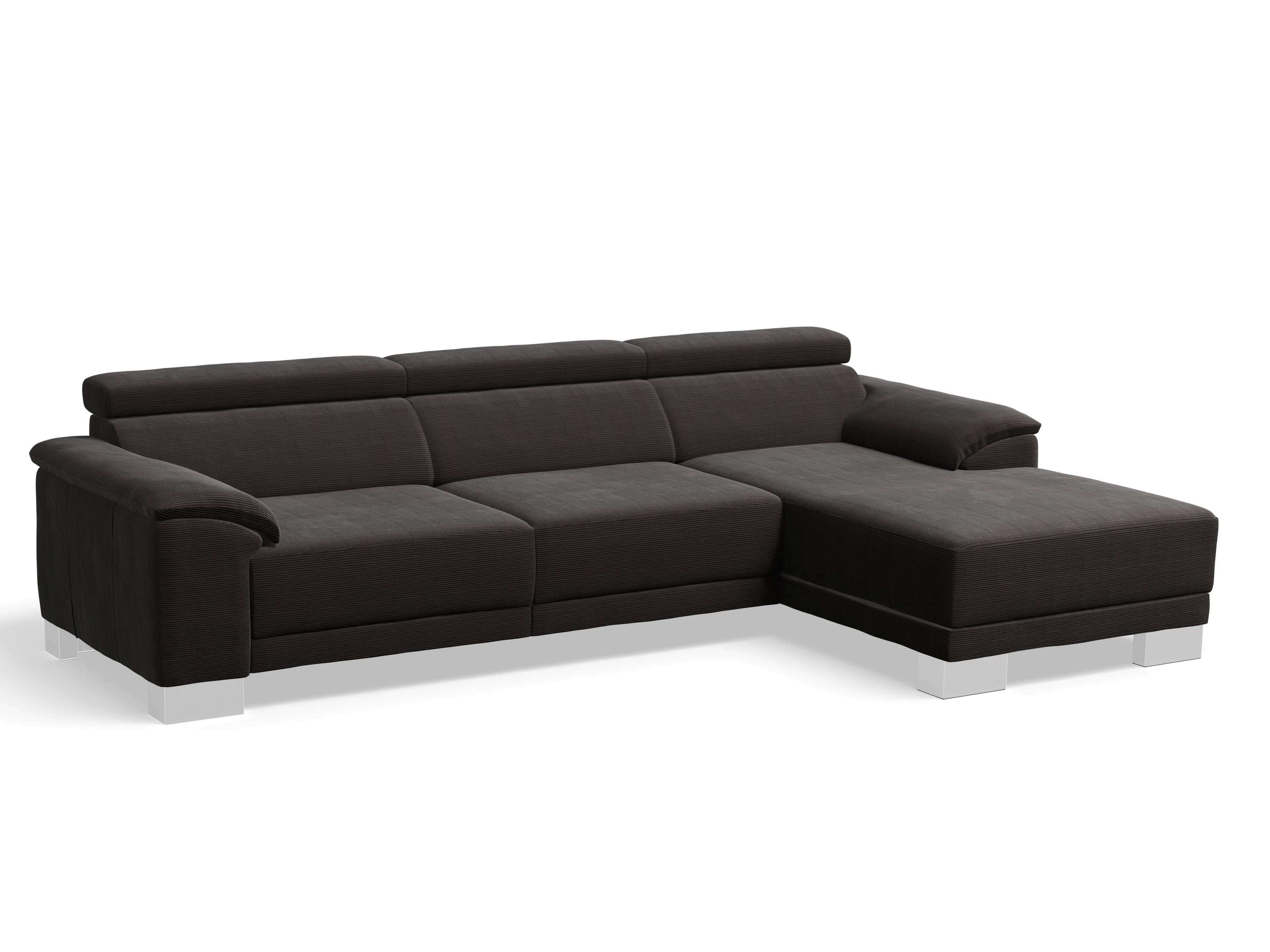 Ansicht des Produktes Antonio Ecksofa rechts Abschluss offen in Stoff Braun