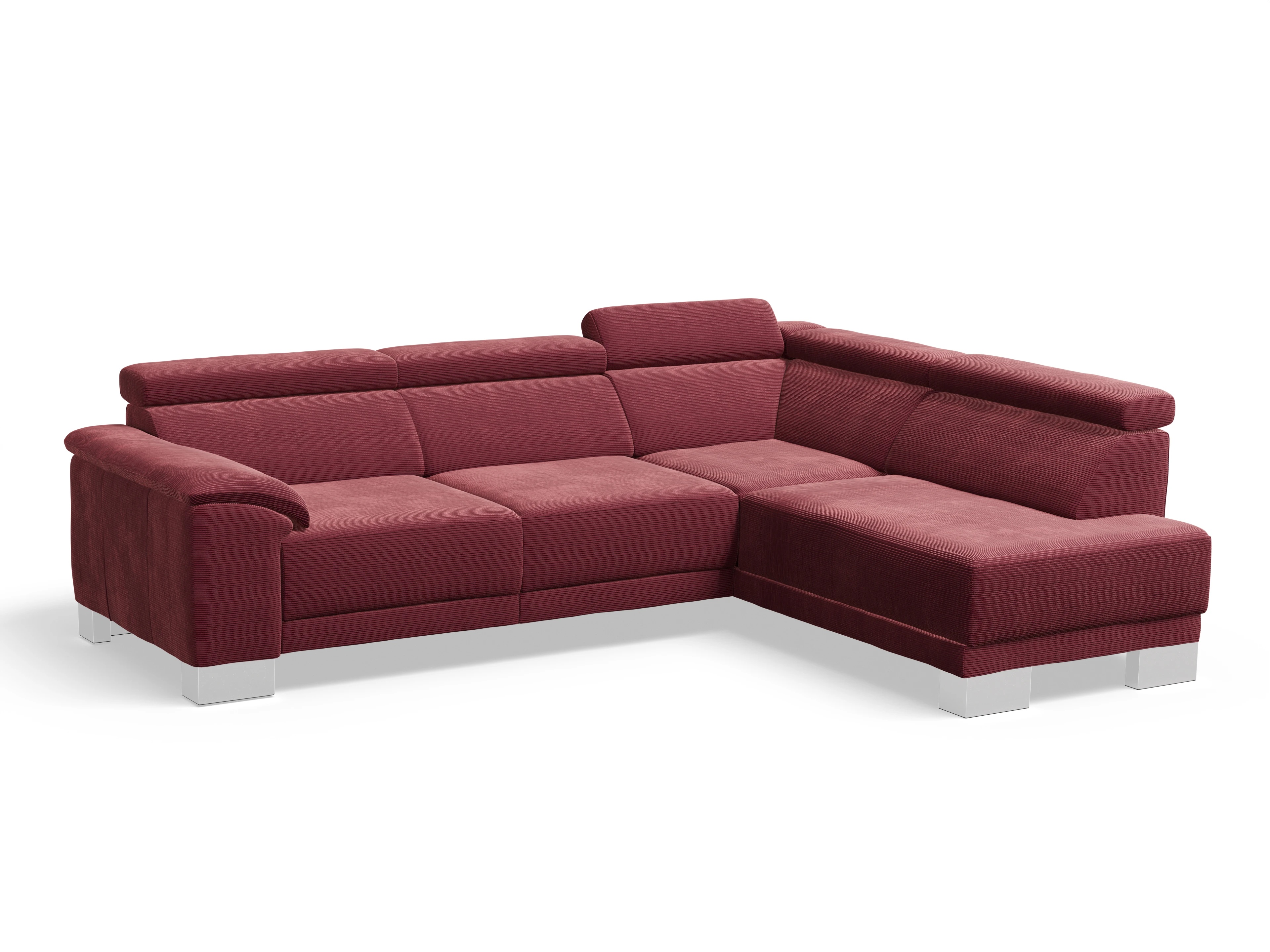 Ansicht des Produktes Antonio Ecksofa rechts Abschluss offen in Stoff Rot
