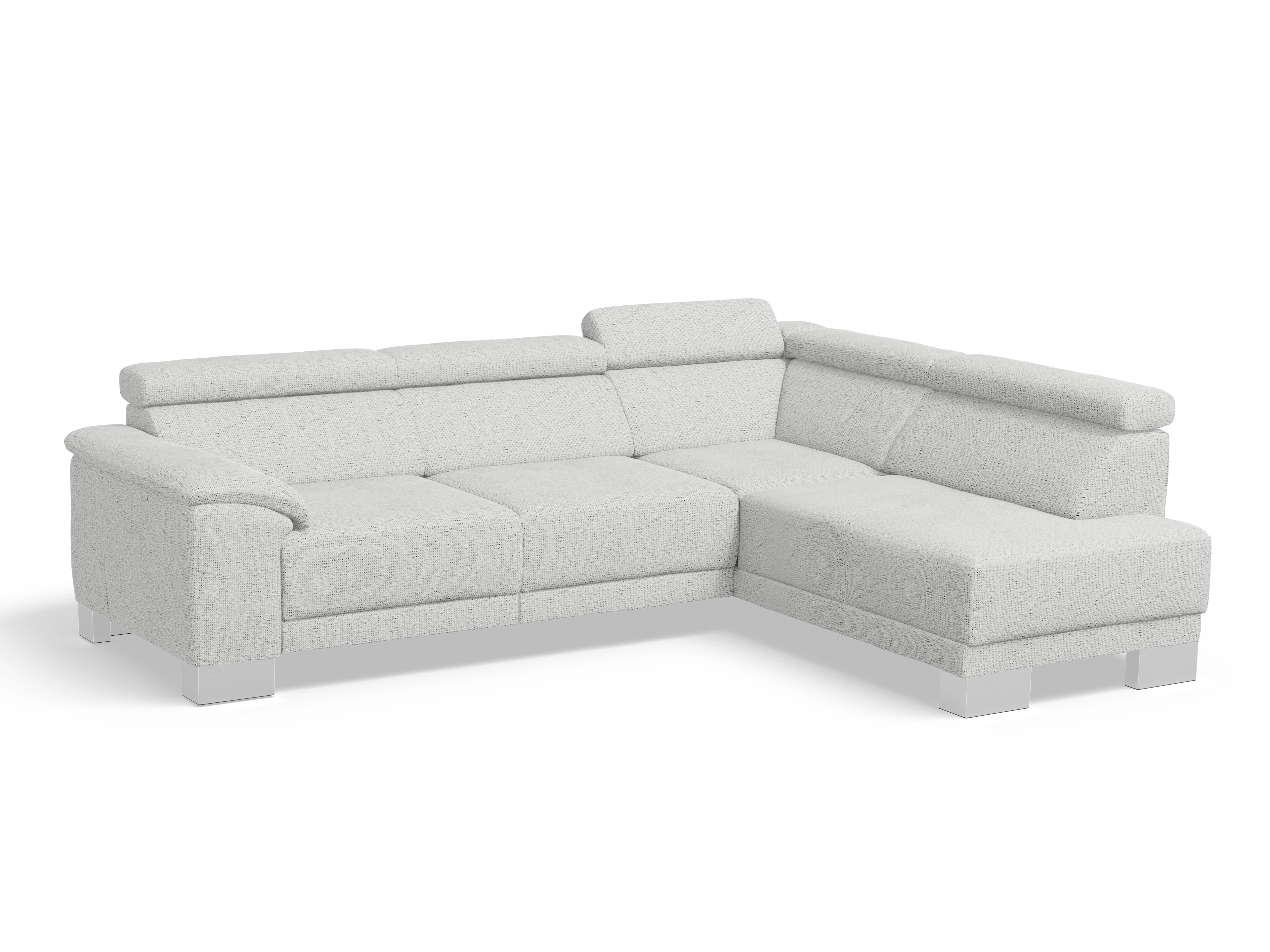 Ansicht des Produktes Antonio Ecksofa rechts Abschluss offen in Stoff Grau