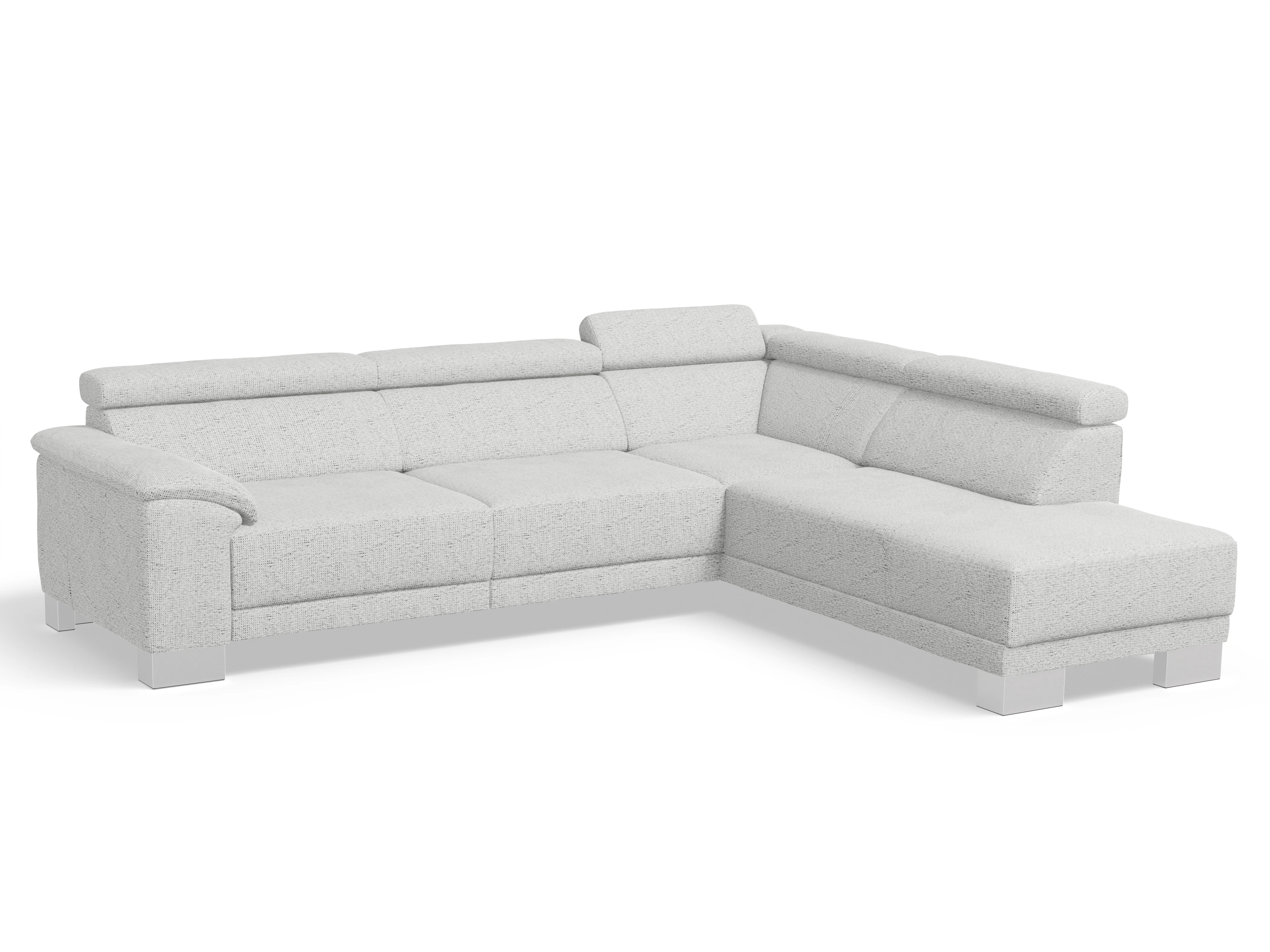 Antonio Ecksofa UM Large Plus R Ansicht des Produktes Antonio Ecksofa rechts Abschluss offen in Stoff Grau