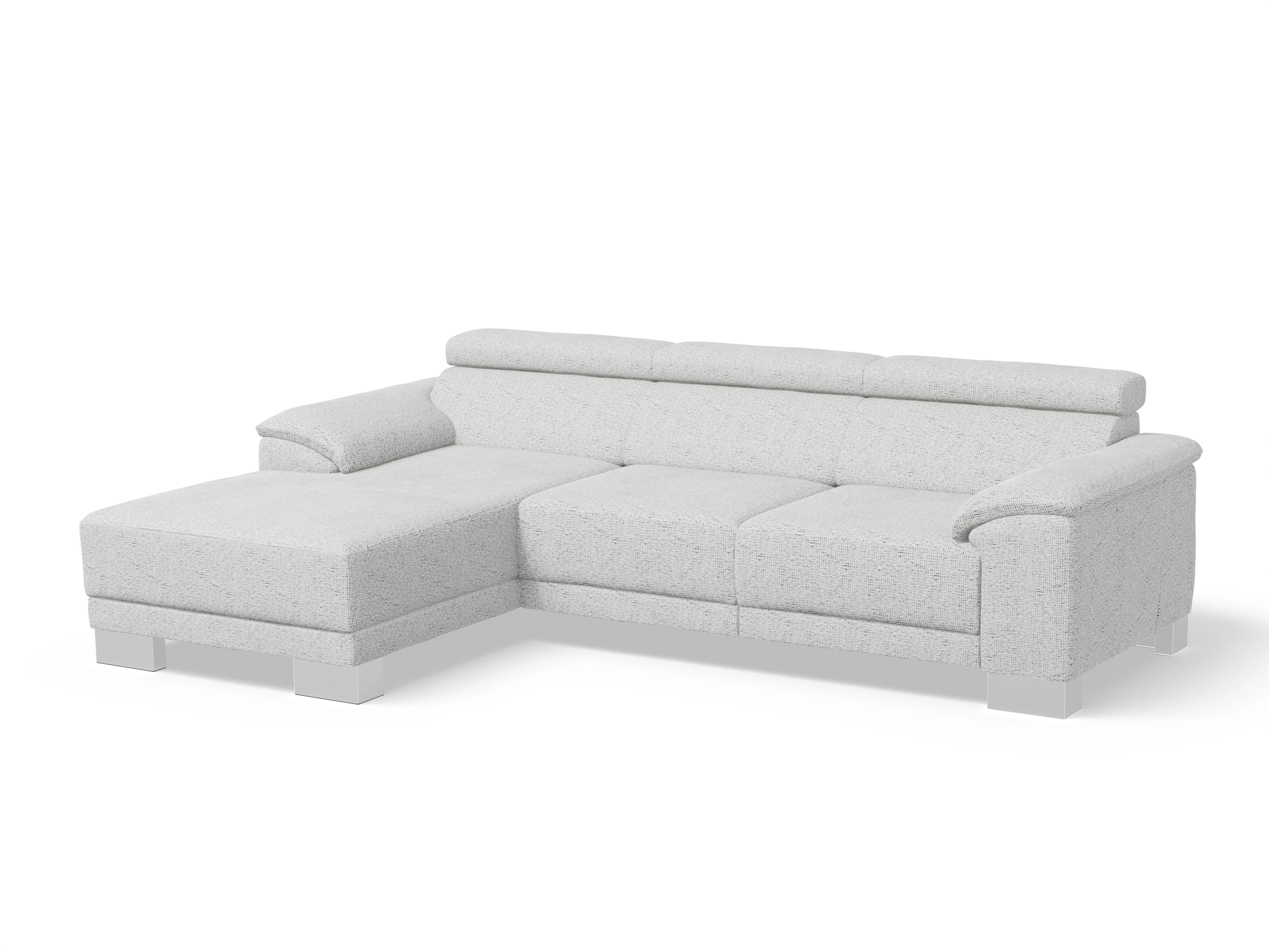Ansicht des Produktes Antonio Ecksofa links Abschluss offen in Stoff Grau