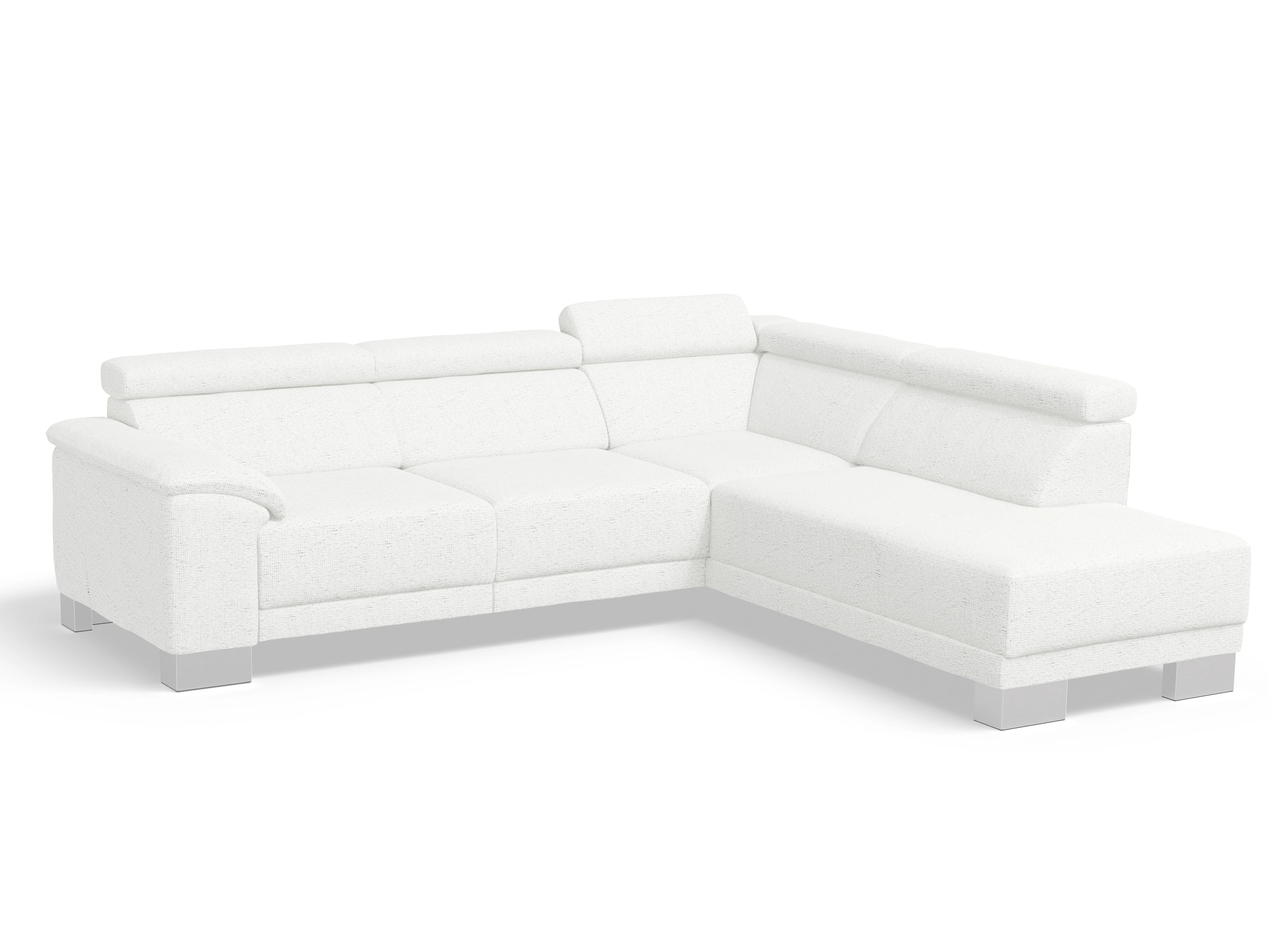 Ansicht des Produktes Antonio Ecksofa rechts Abschluss offen in Stoff Weiss
