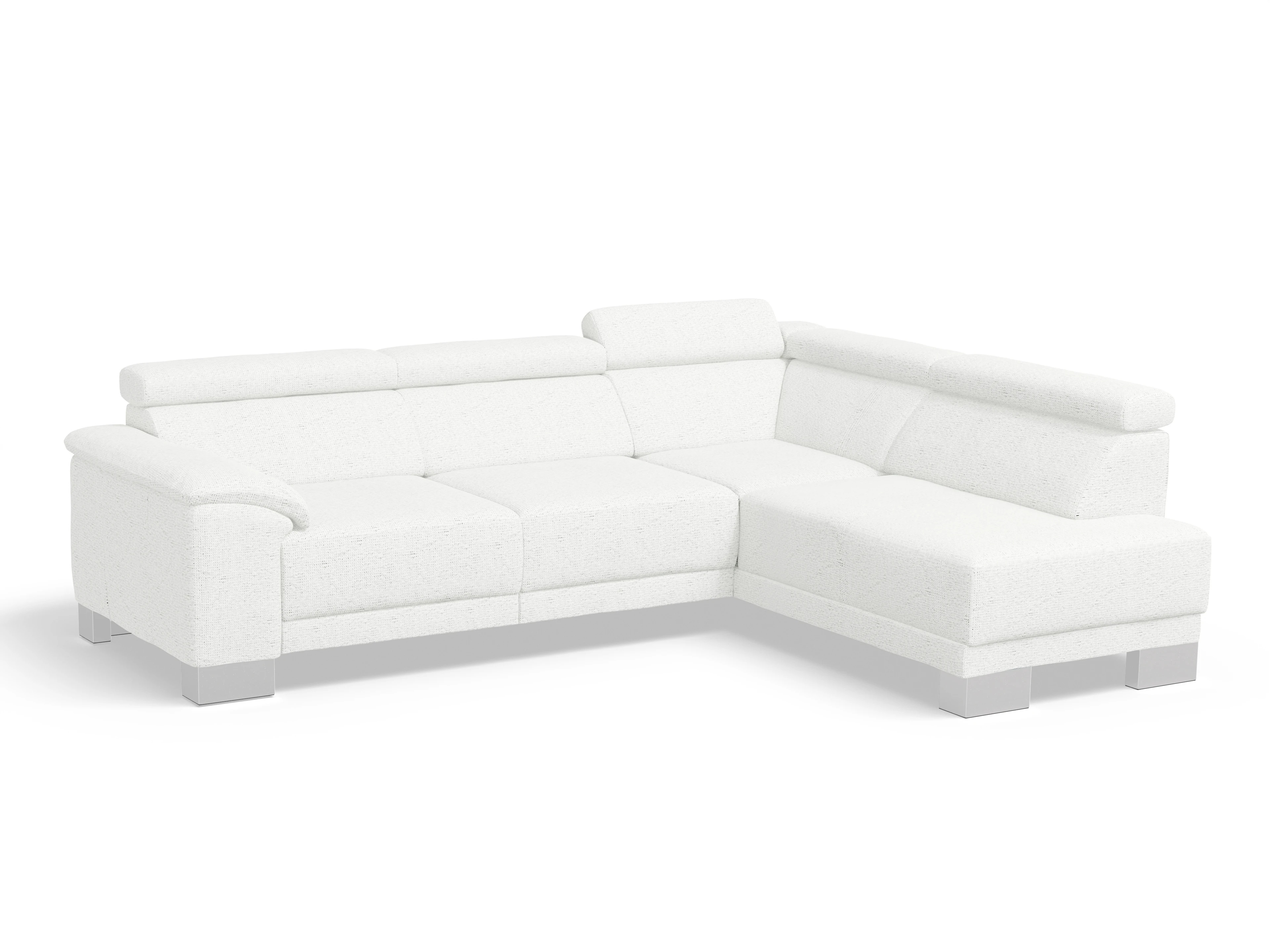 Ansicht des Produktes Antonio Ecksofa rechts Abschluss offen in Stoff Weiss