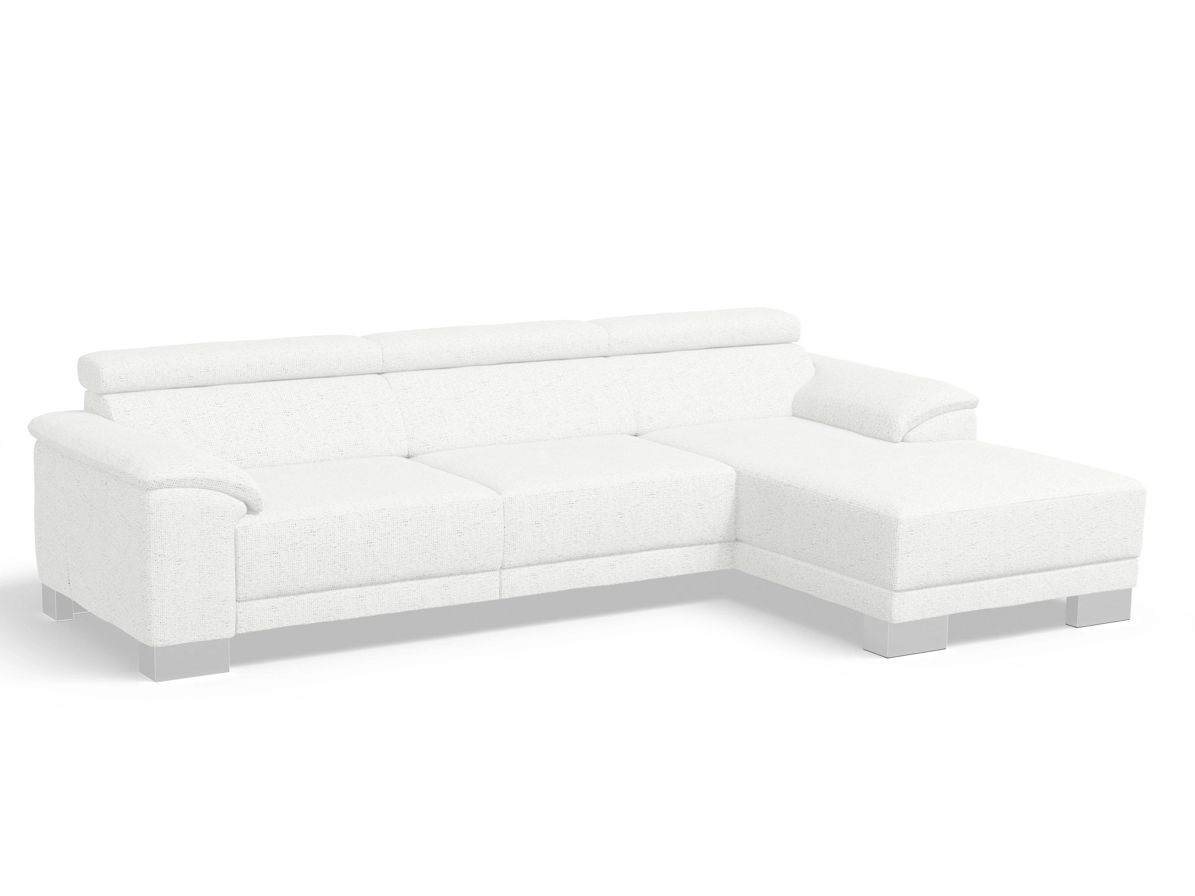 Ansicht des Produktes Antonio Ecksofa rechts Abschluss offen in Stoff Weiss