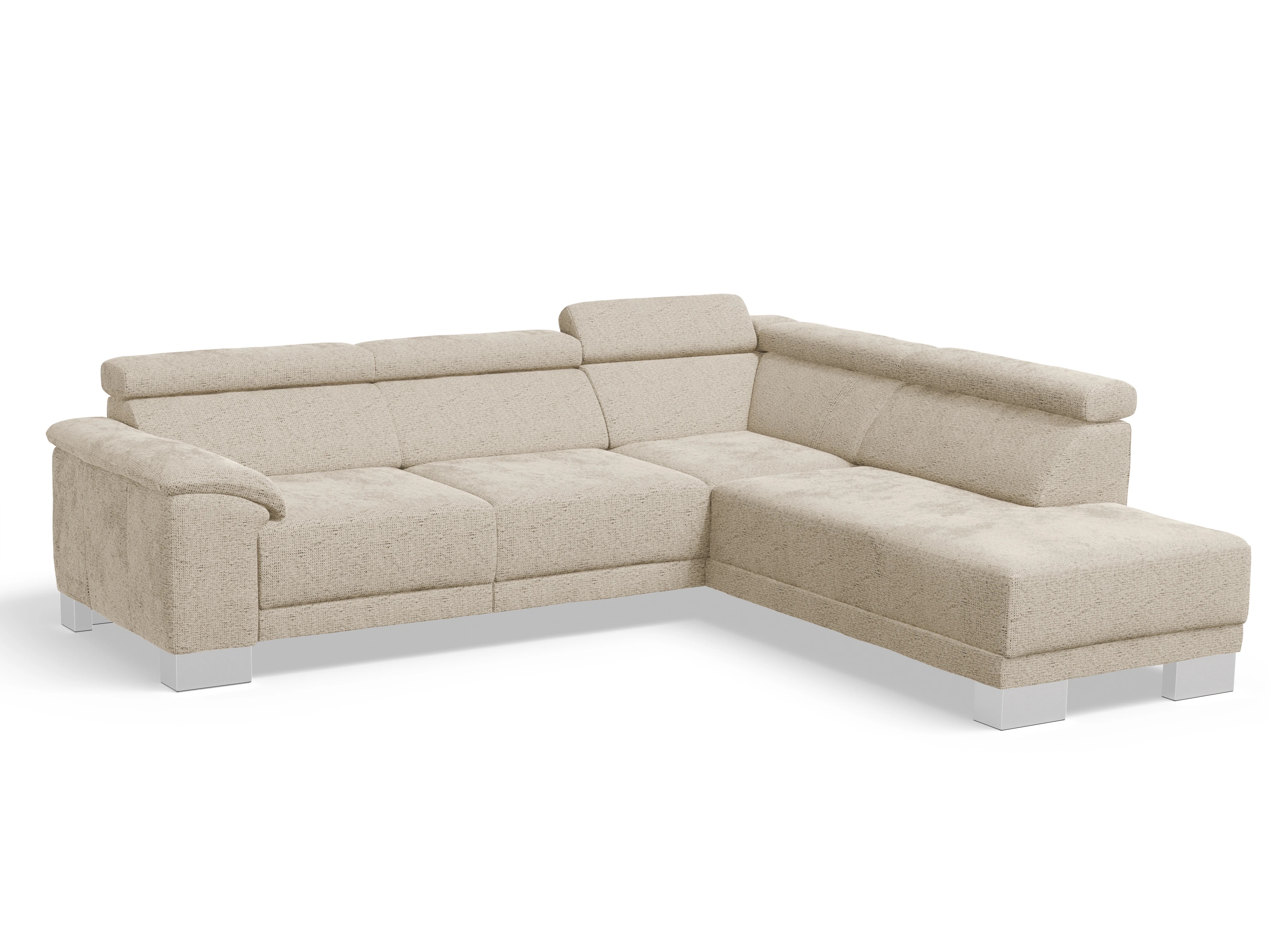 Ansicht des Produktes Antonio Ecksofa rechts Abschluss offen in Stoff Beige