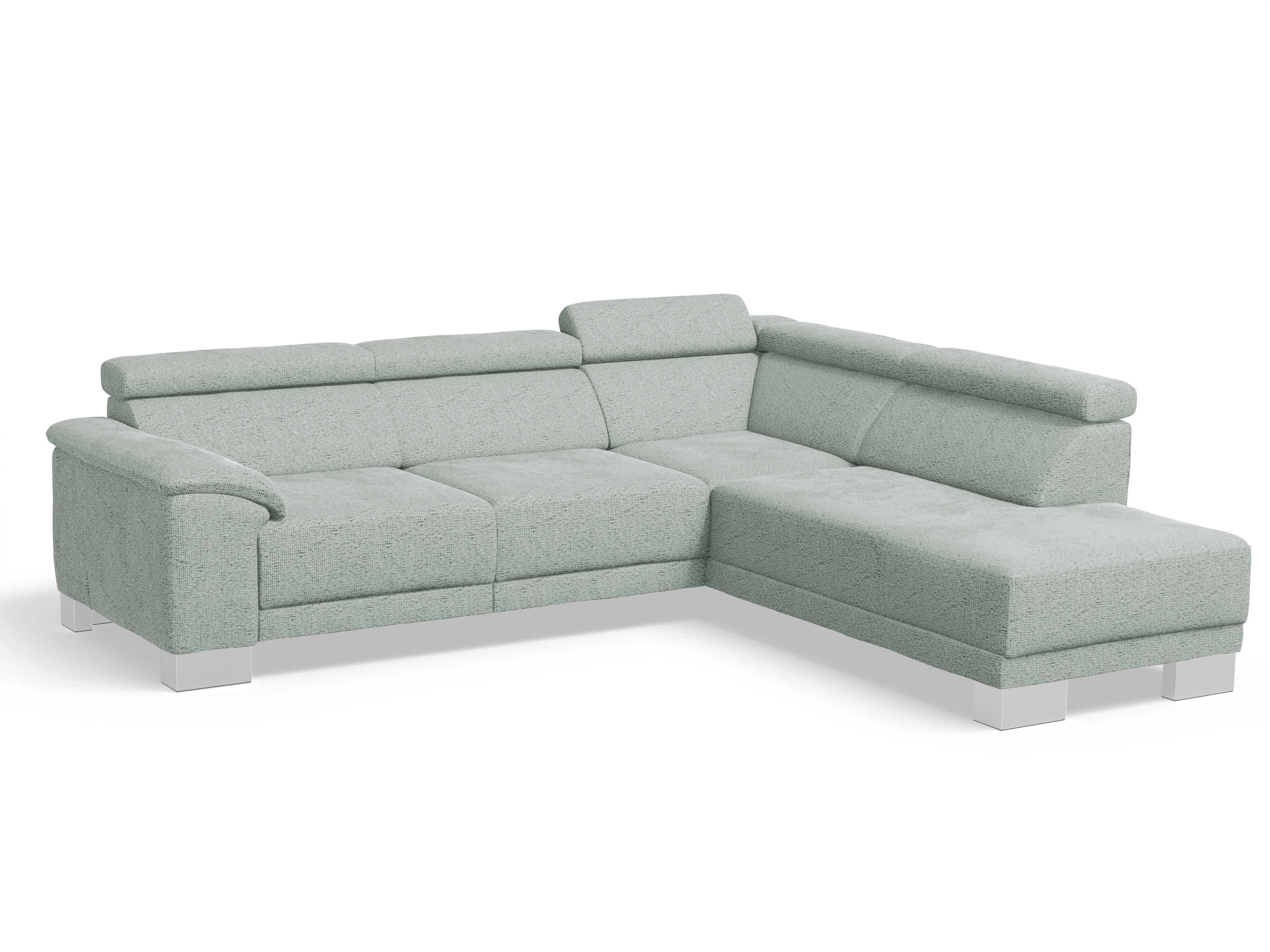 Ansicht des Produktes Antonio Ecksofa rechts Abschluss offen in Stoff Grau