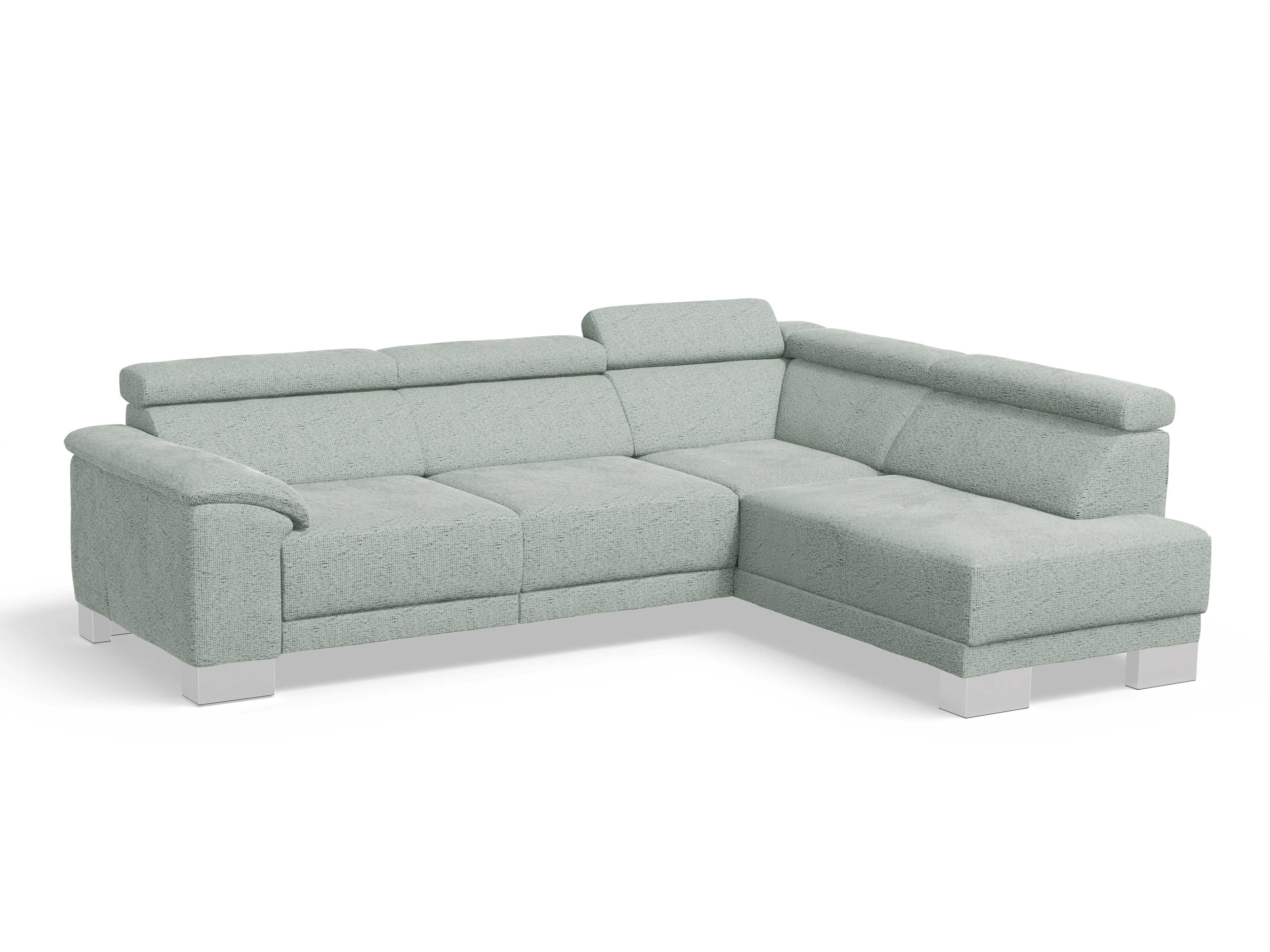 Ansicht des Produktes Antonio Ecksofa rechts Abschluss offen in Stoff Grau