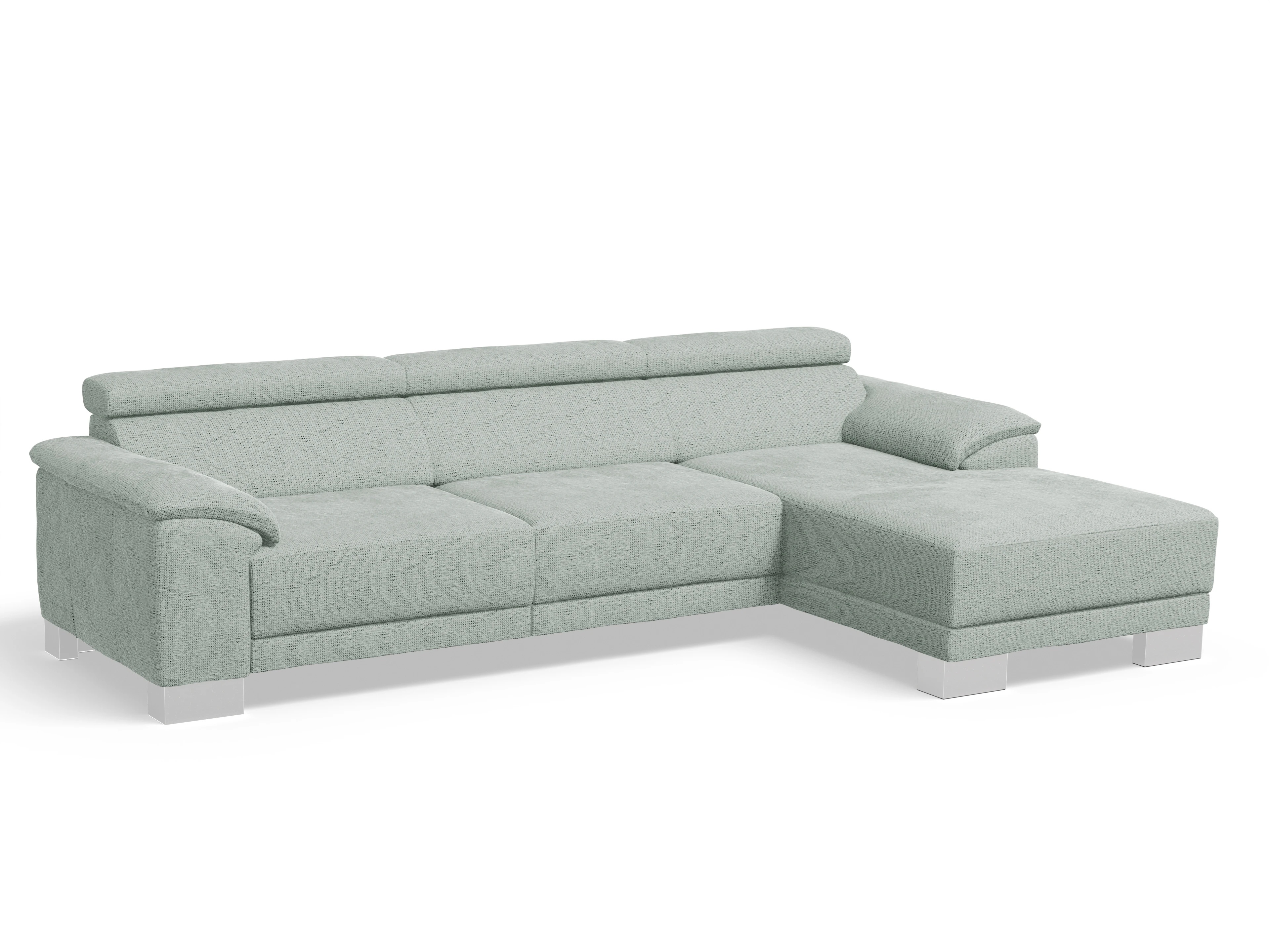 Ansicht des Produktes Antonio Ecksofa rechts Abschluss offen in Stoff Grau