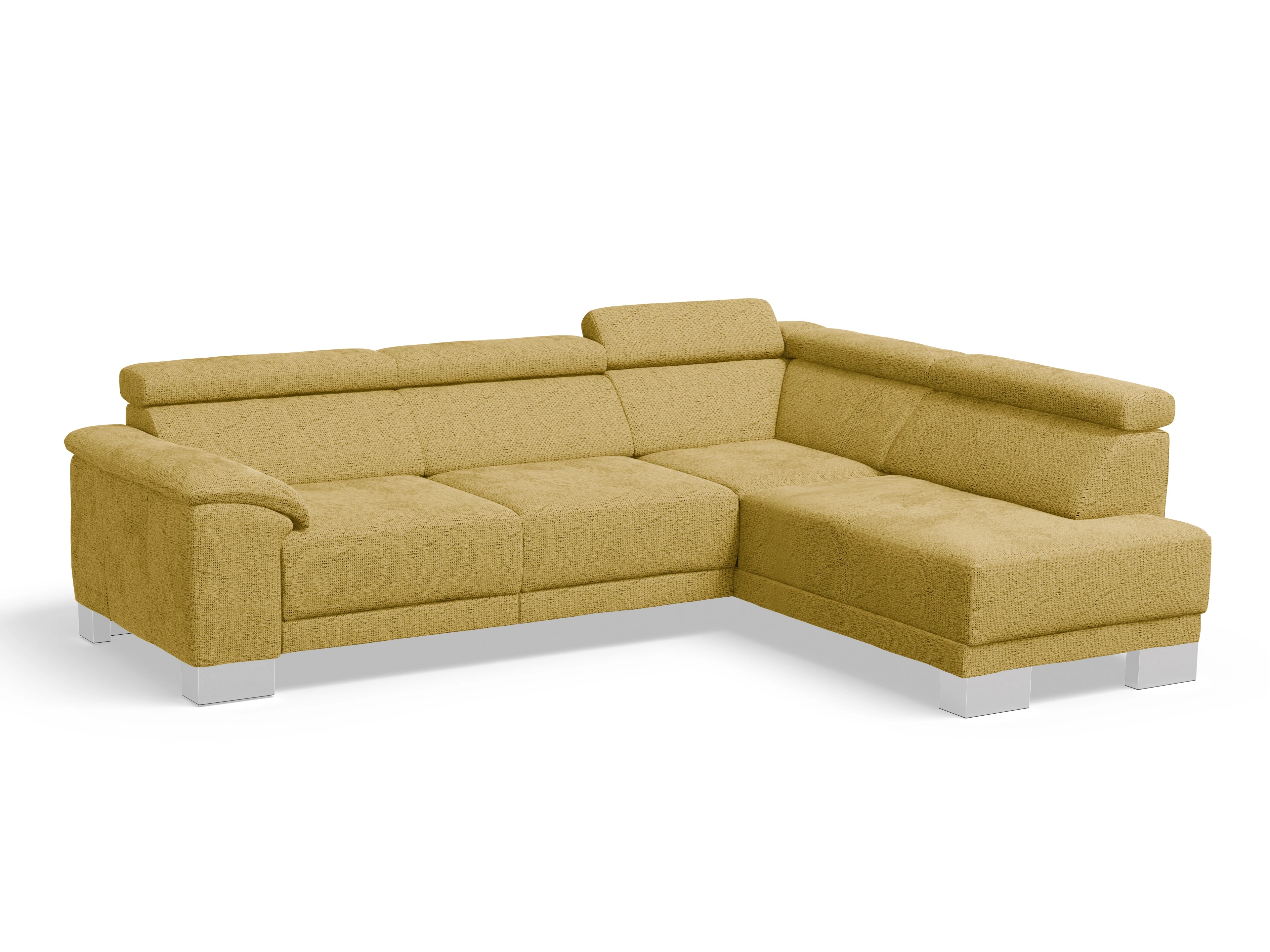 Ansicht des Produktes Antonio Ecksofa rechts Abschluss offen in Stoff Gelb