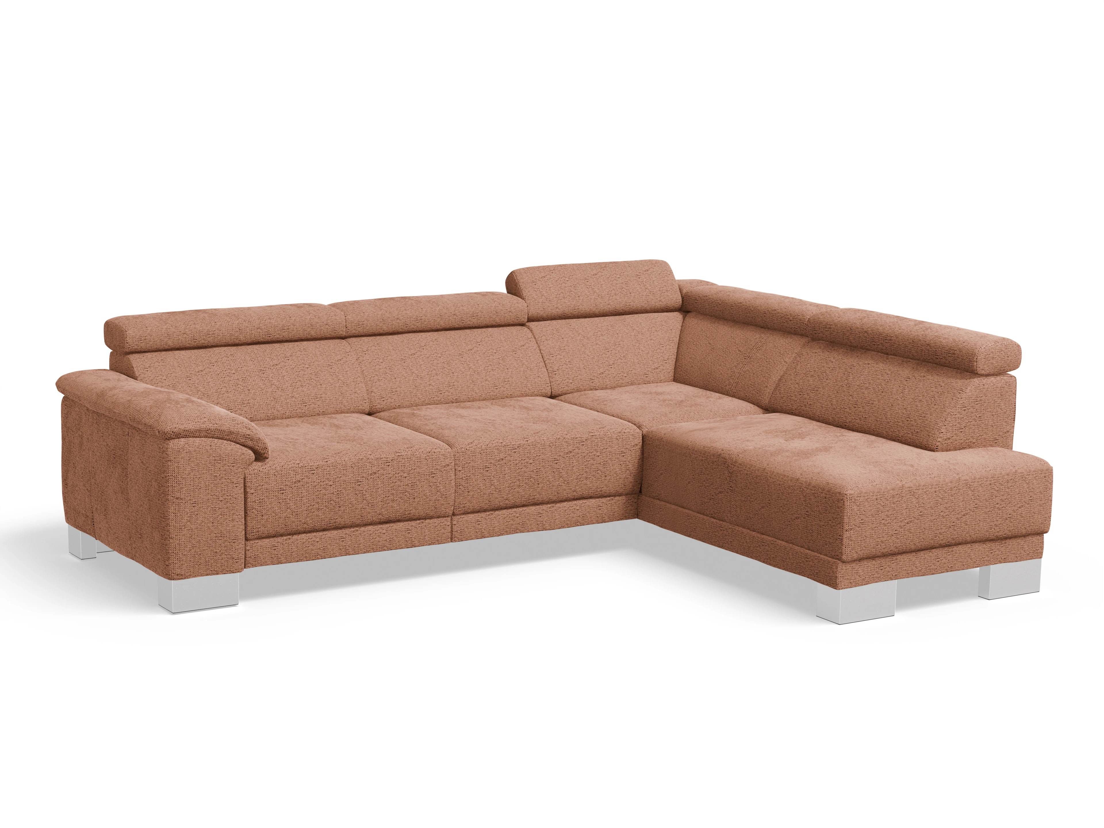 Ansicht des Produktes Antonio Ecksofa rechts Abschluss offen in Stoff Orange