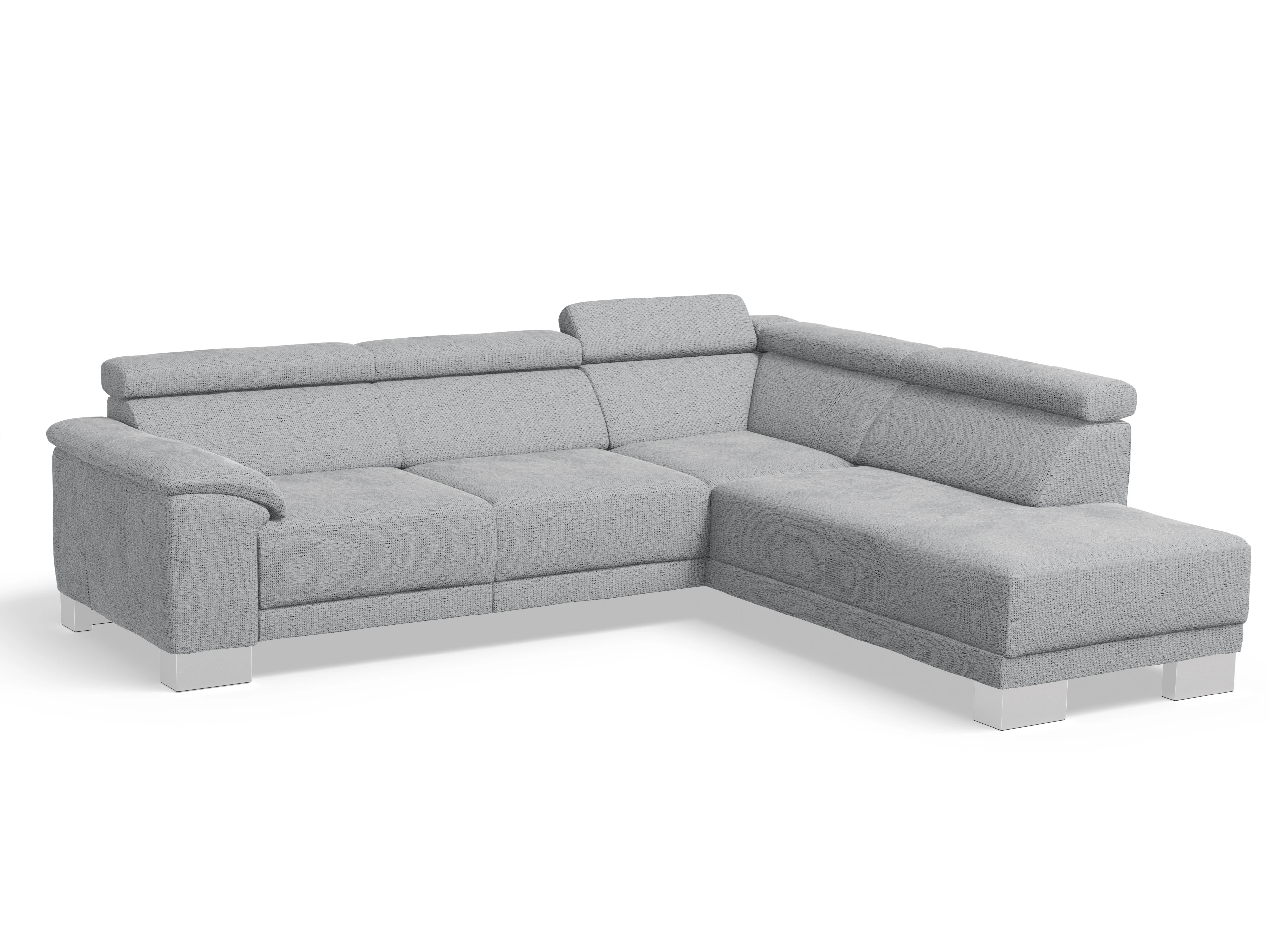 Ansicht des Produktes Antonio Ecksofa rechts Abschluss offen in Stoff Grau