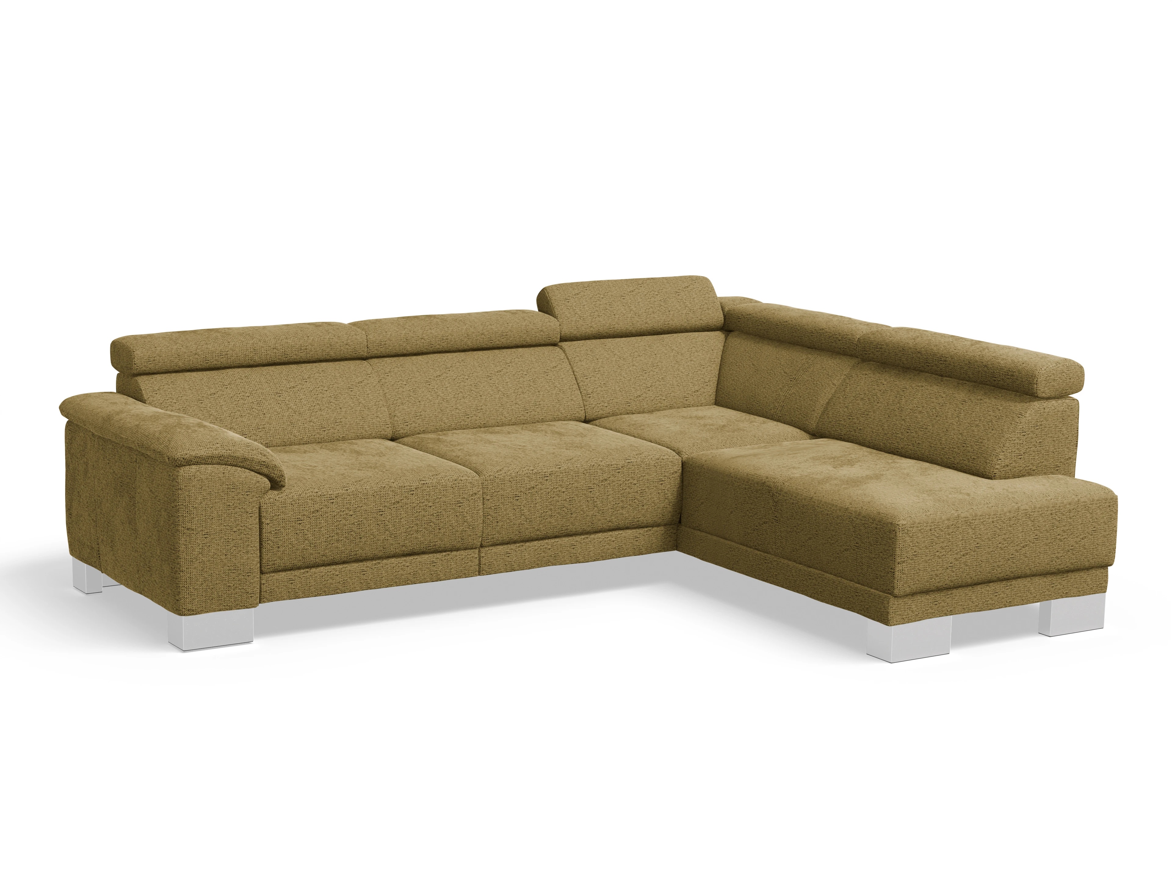 Ansicht des Produktes Antonio Ecksofa rechts Abschluss offen in Stoff Gelb