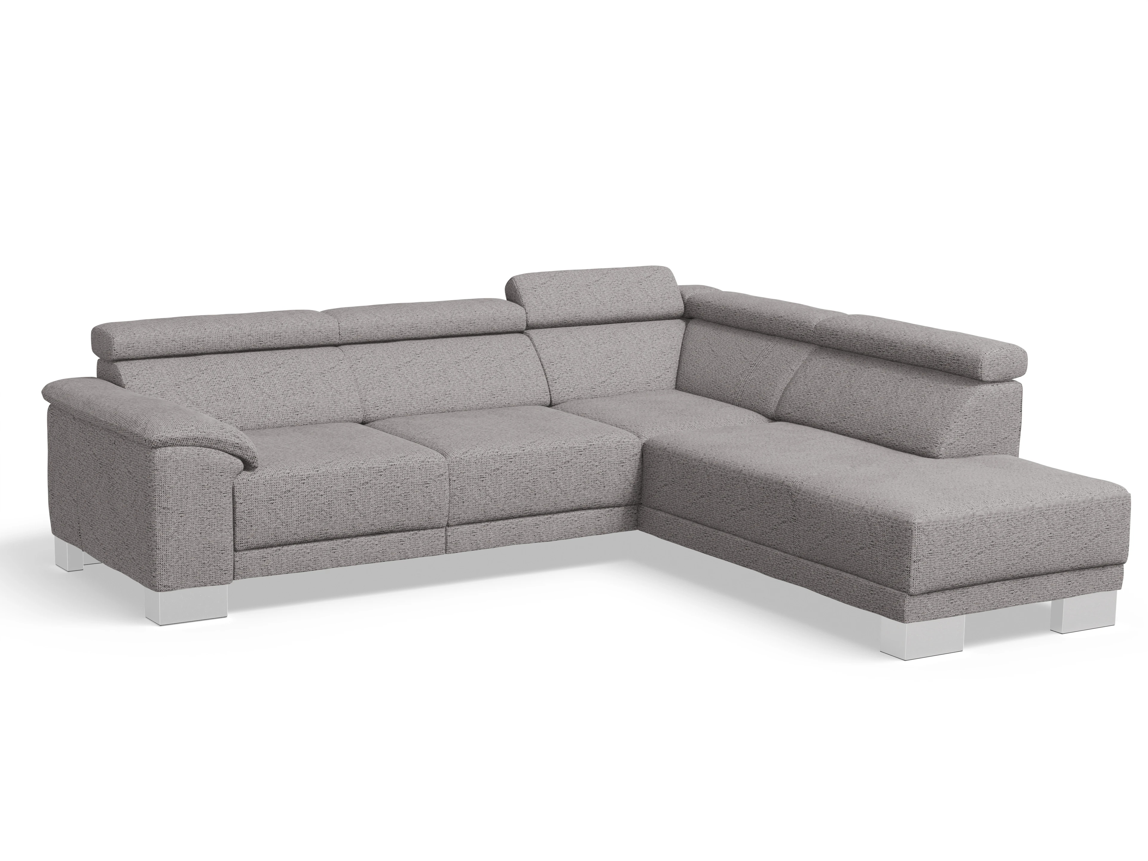 Ansicht des Produktes Antonio Ecksofa rechts Abschluss offen in Stoff Braun