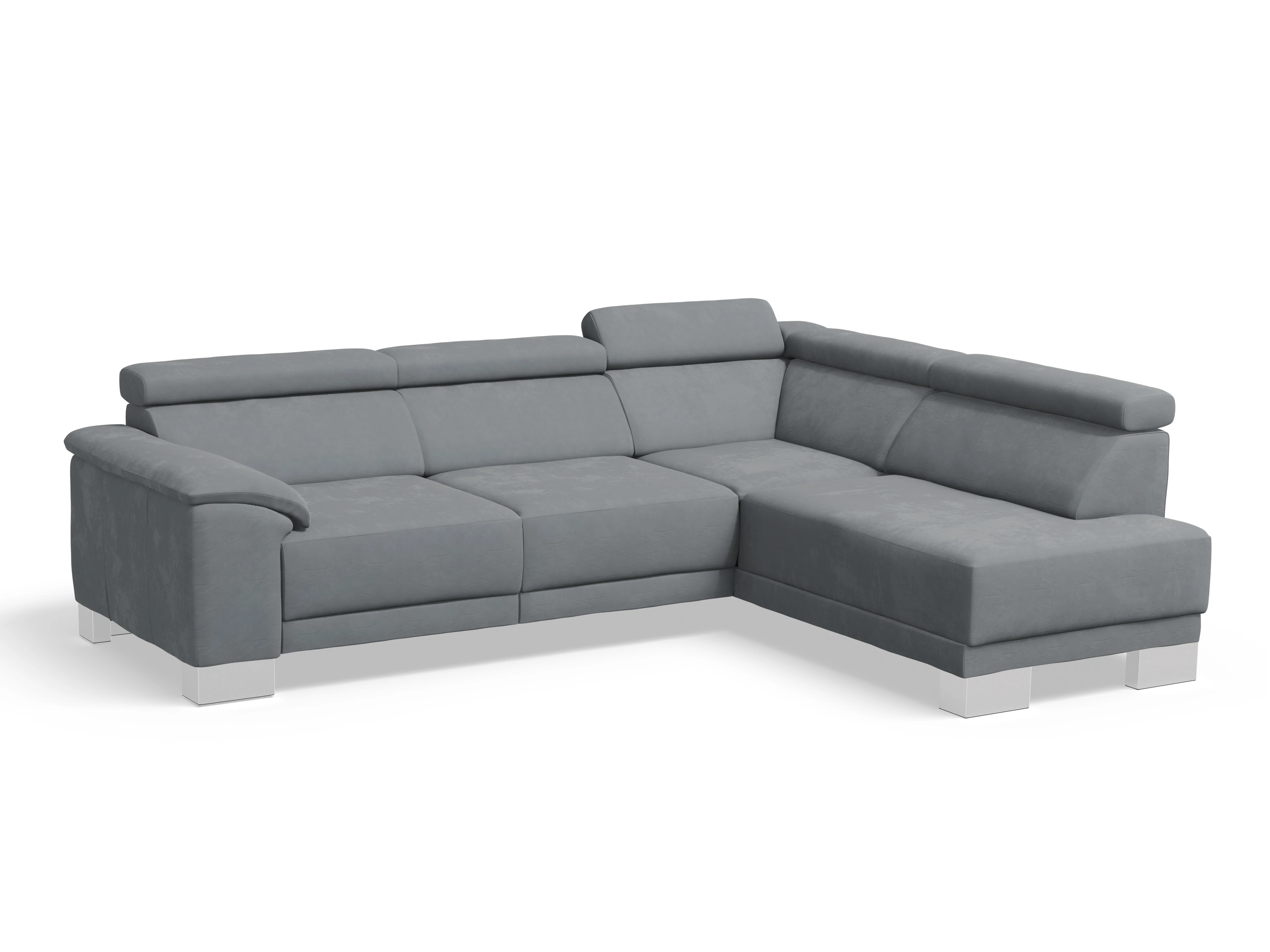 Antonio Ecksofa UM Medium R Ansicht des Produktes Antonio Ecksofa rechts Abschluss offen in Stoff Braun