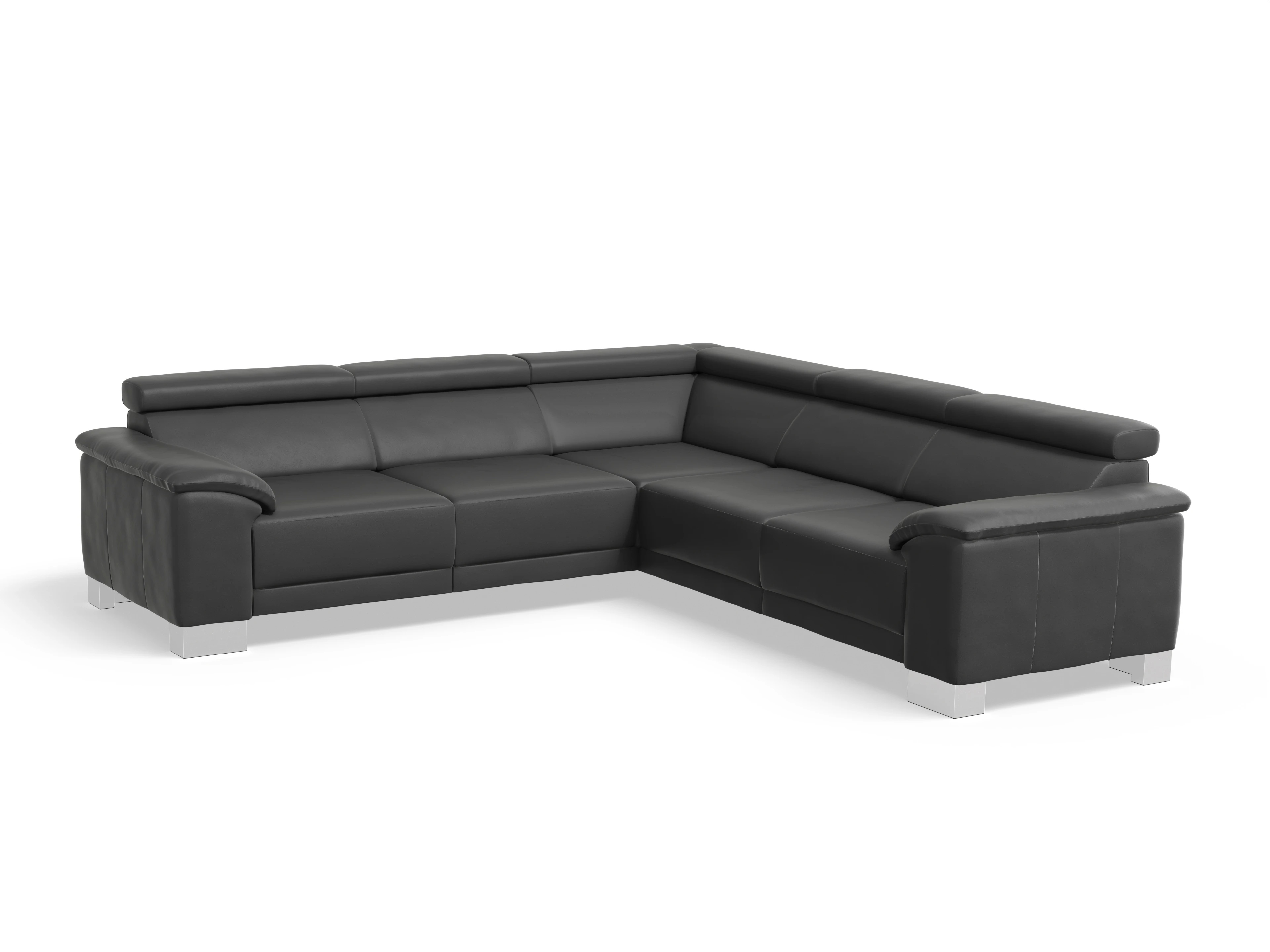 Ansicht des Produktes Antonio Ecksofa gleichschenklig in Leder Grau