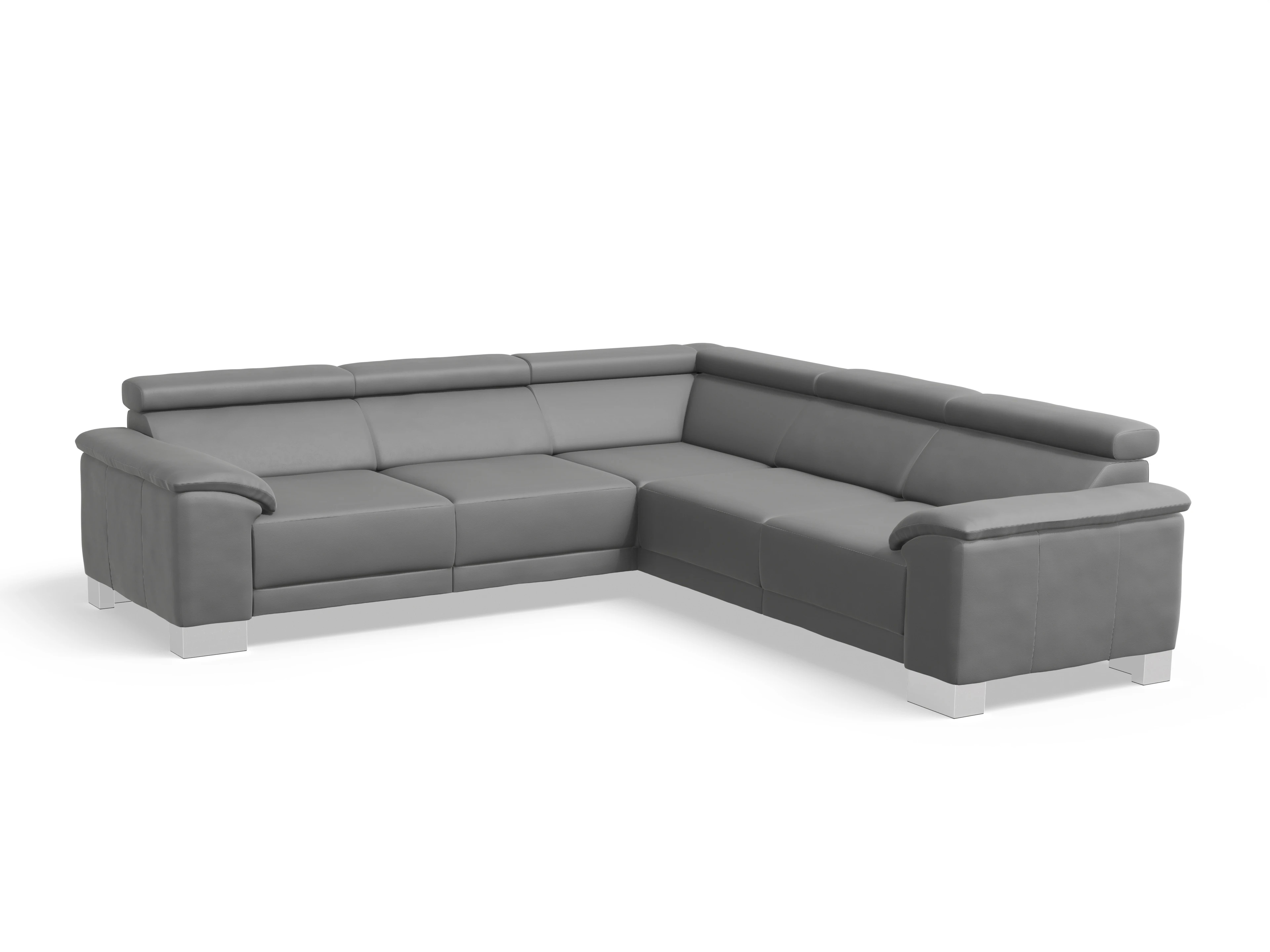 Ansicht des Produktes Antonio Ecksofa gleichschenklig in Leder Grau