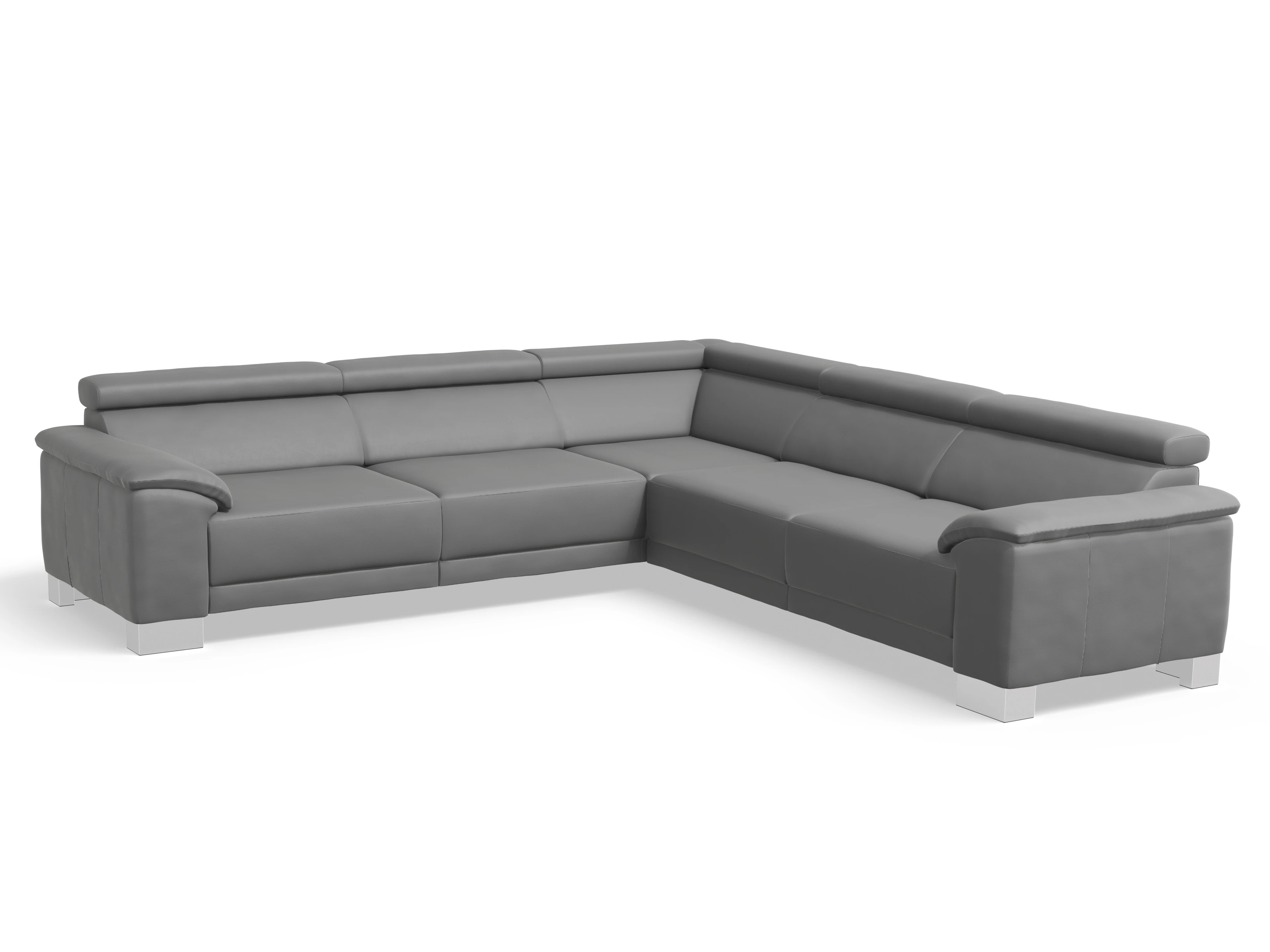 Ansicht des Produktes Antonio Ecksofa gleichschenklig in Leder Grau