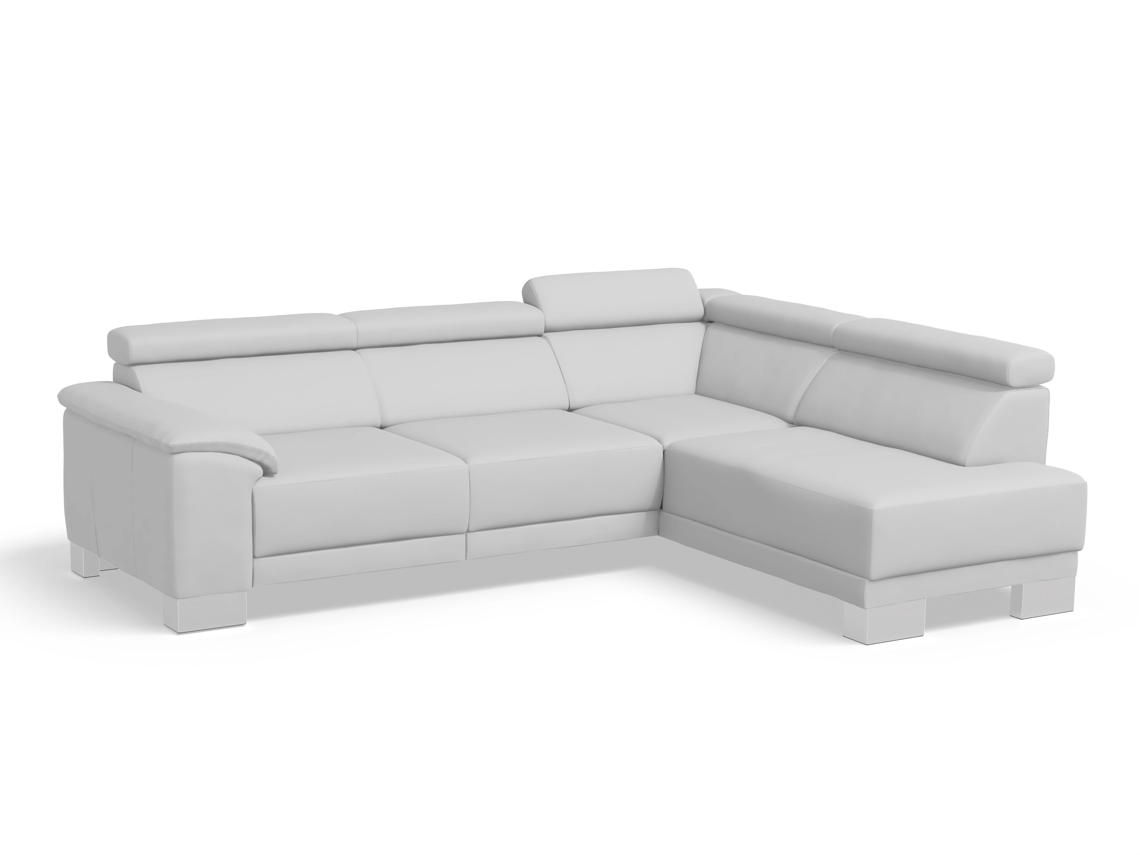 Ansicht des Produktes Antonio Ecksofa rechts Abschluss offen in Leder Grau