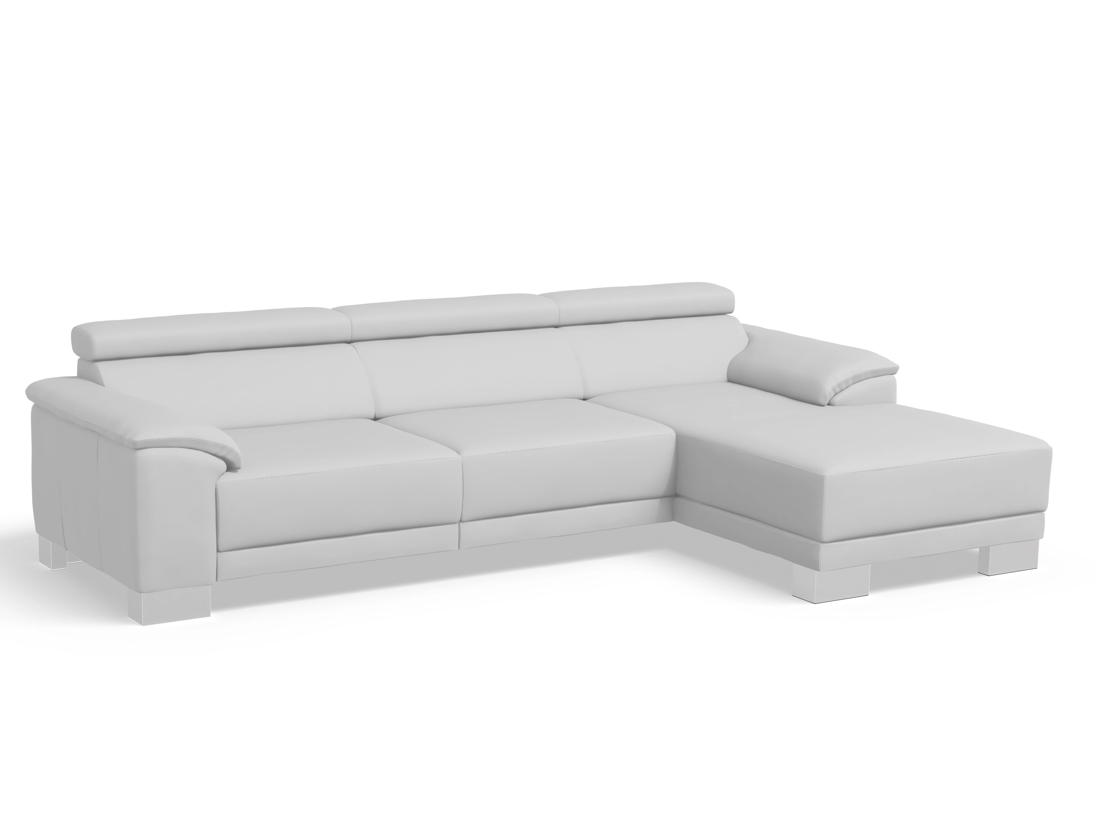 Antonio Ecksofa LO Large R Ansicht des Produktes Antonio Ecksofa rechts Abschluss offen in Leder Grau