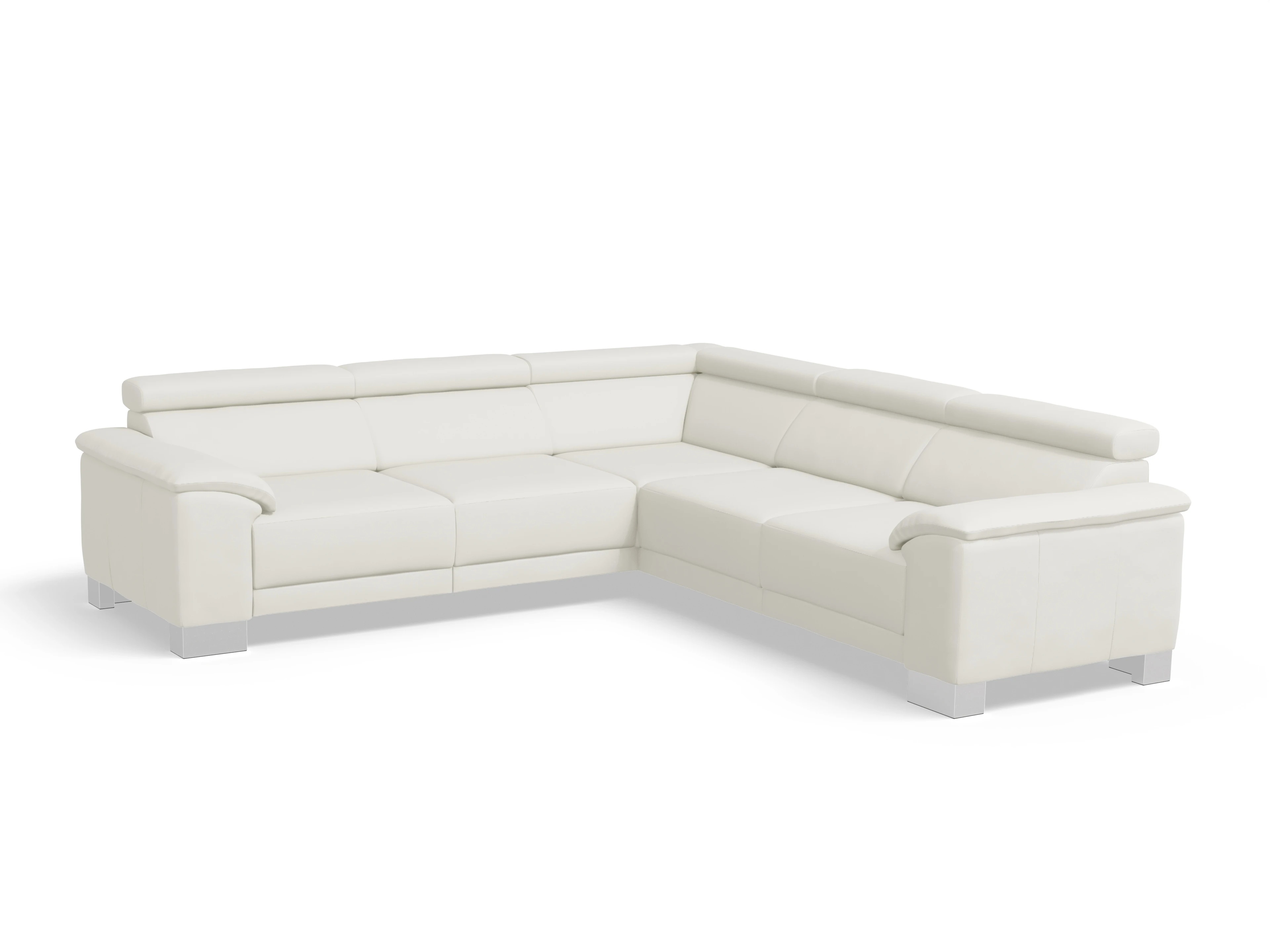 Ansicht des Produktes Antonio Ecksofa gleichschenklig in Leder Weiss