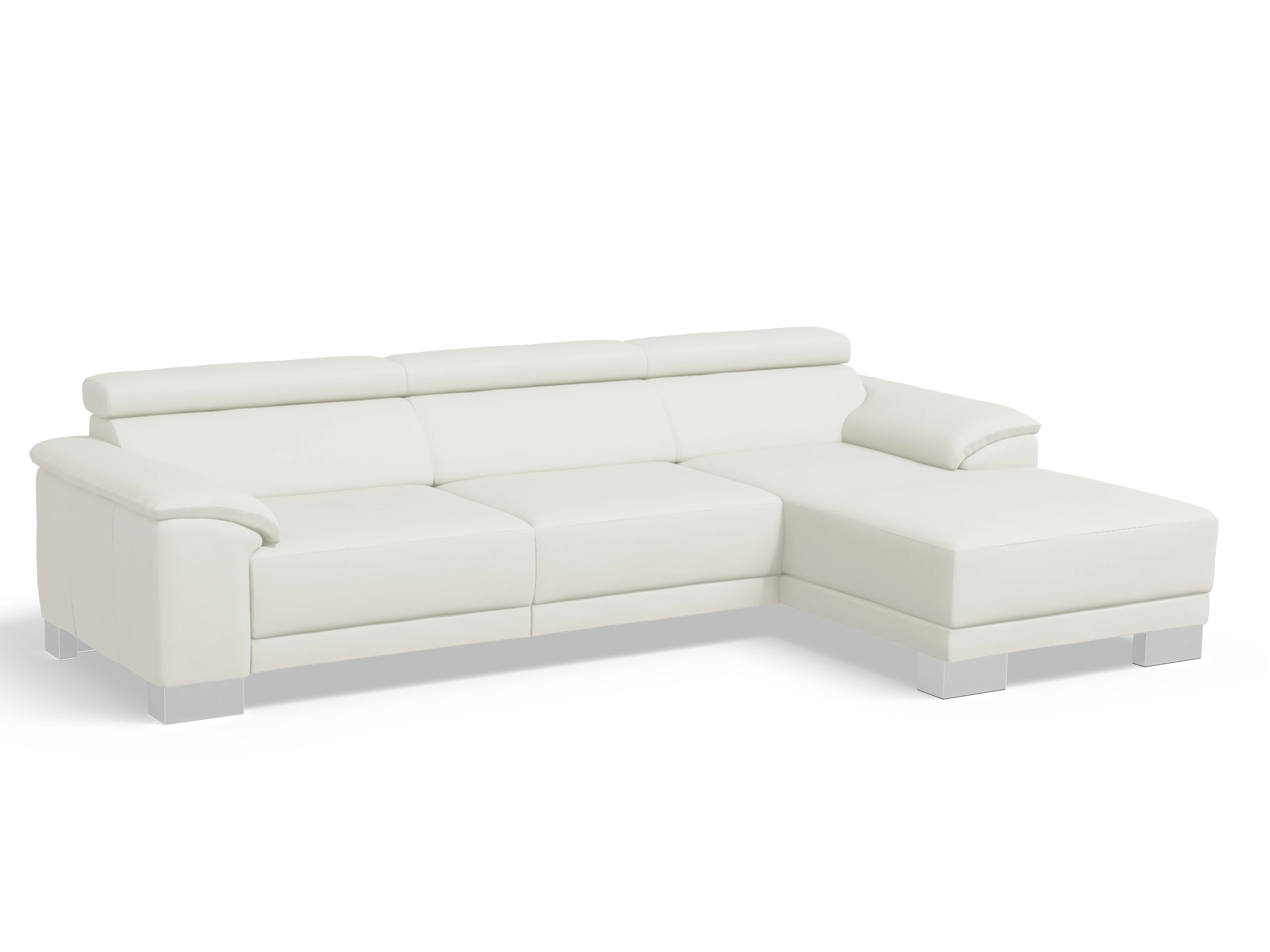 Ansicht des Produktes Antonio Ecksofa rechts Abschluss offen in Leder Weiss