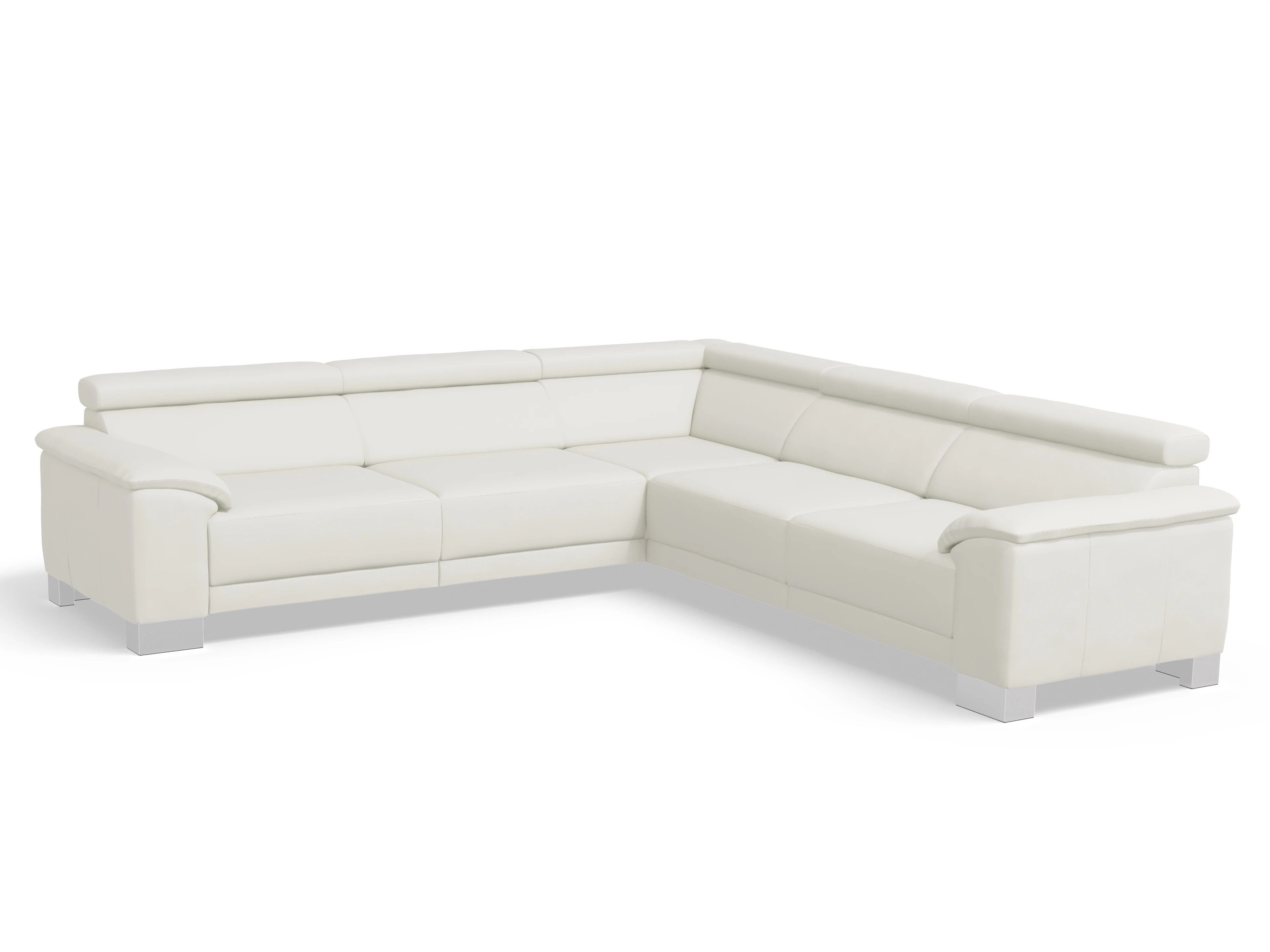 Ansicht des Produktes Antonio Ecksofa gleichschenklig in Leder Weiss