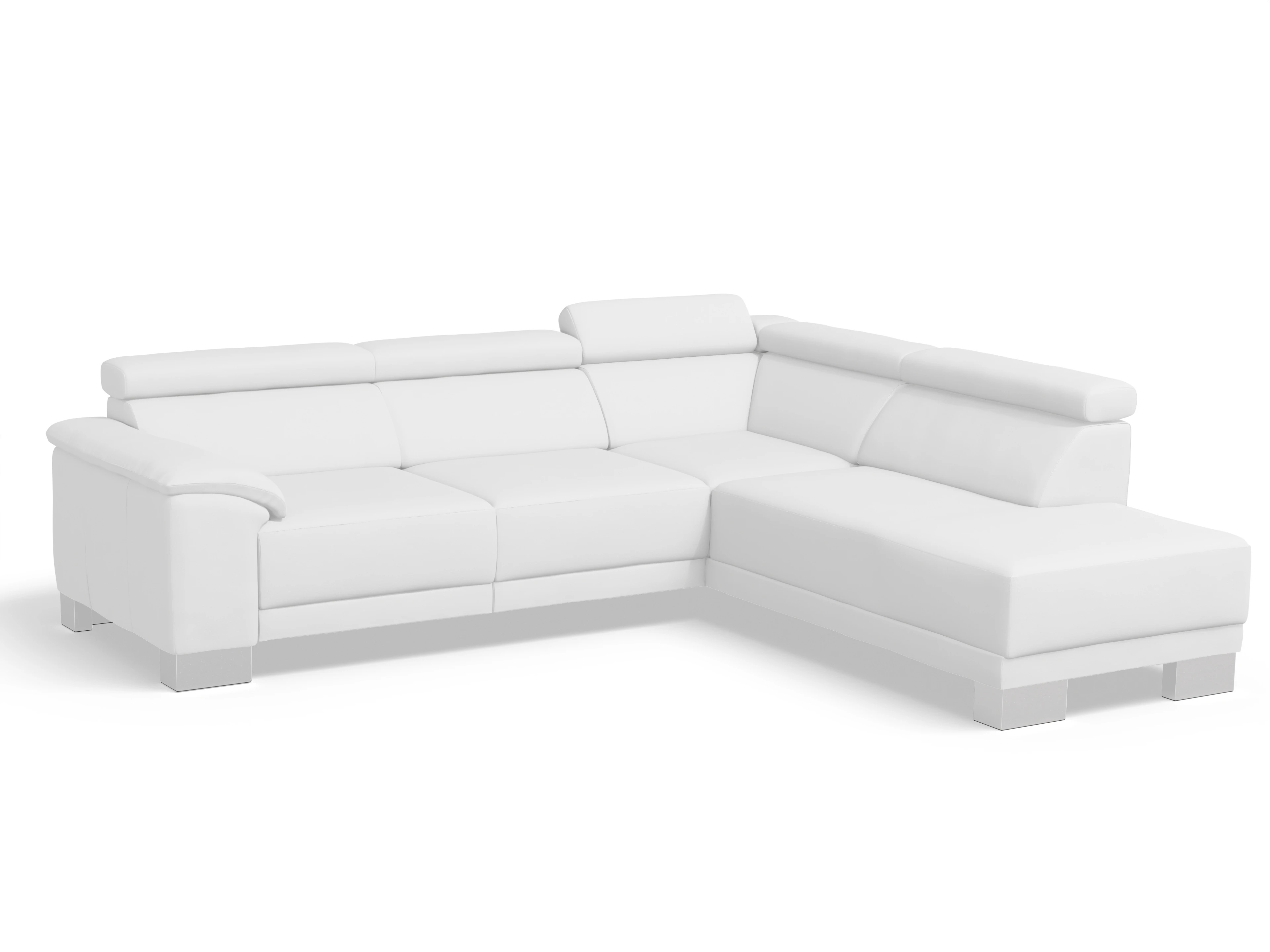 Antonio Ecksofa UM Medium Plus R Ansicht des Produktes Antonio Ecksofa rechts Abschluss offen in Leder Beige