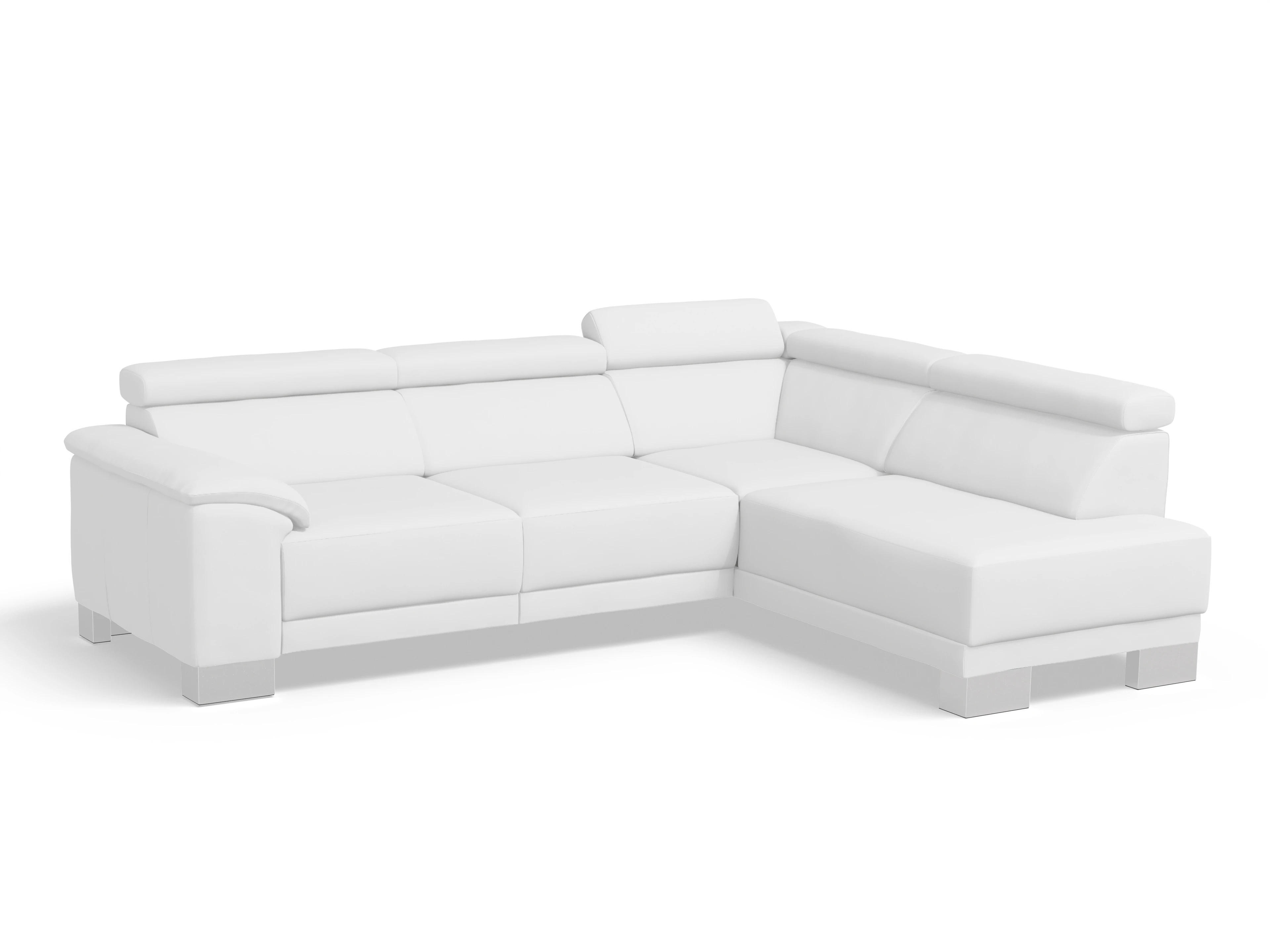 Ansicht des Produktes Antonio Ecksofa rechts Abschluss offen in Leder Beige