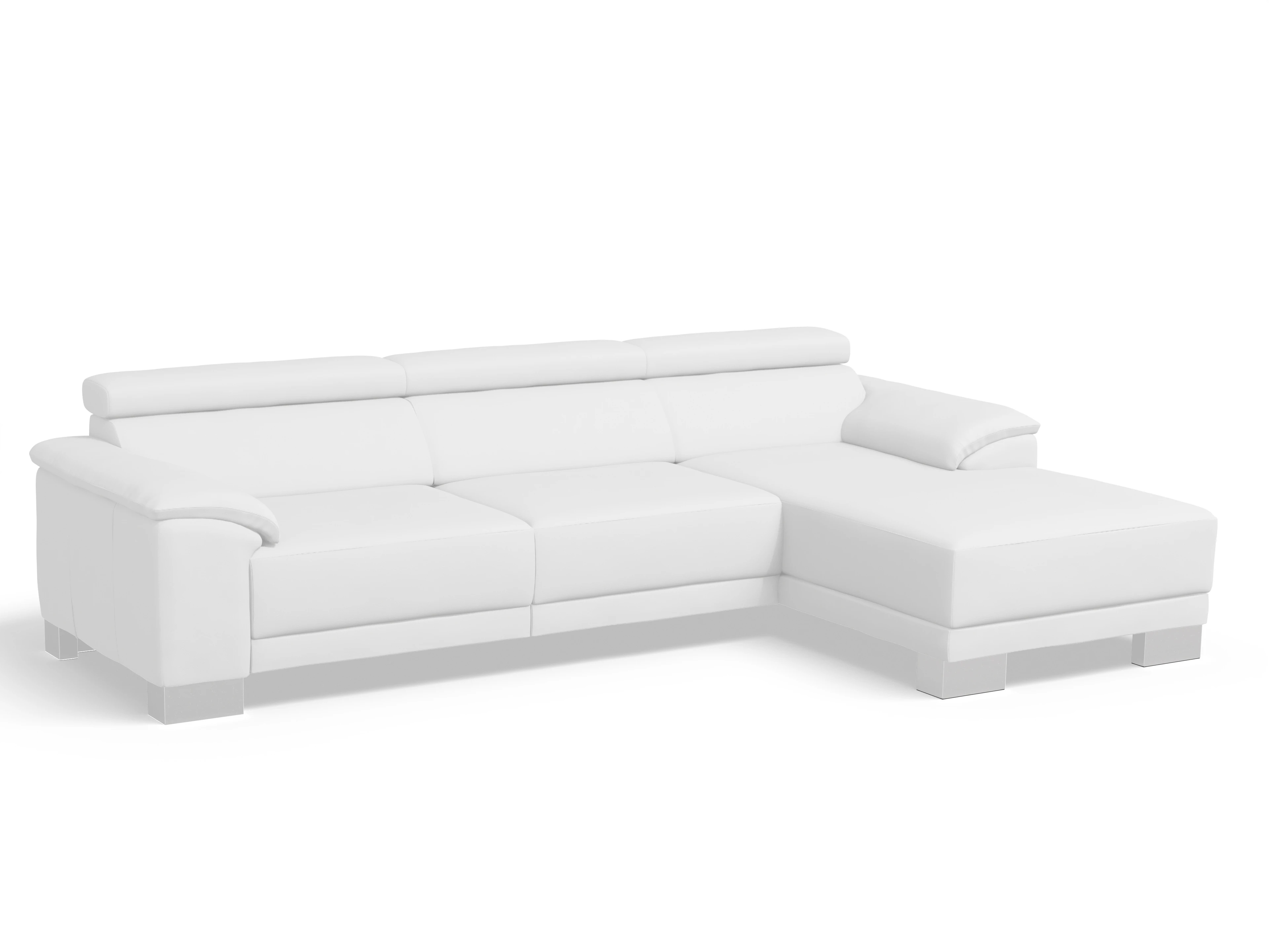Ansicht des Produktes Antonio Ecksofa rechts Abschluss offen in Leder Beige