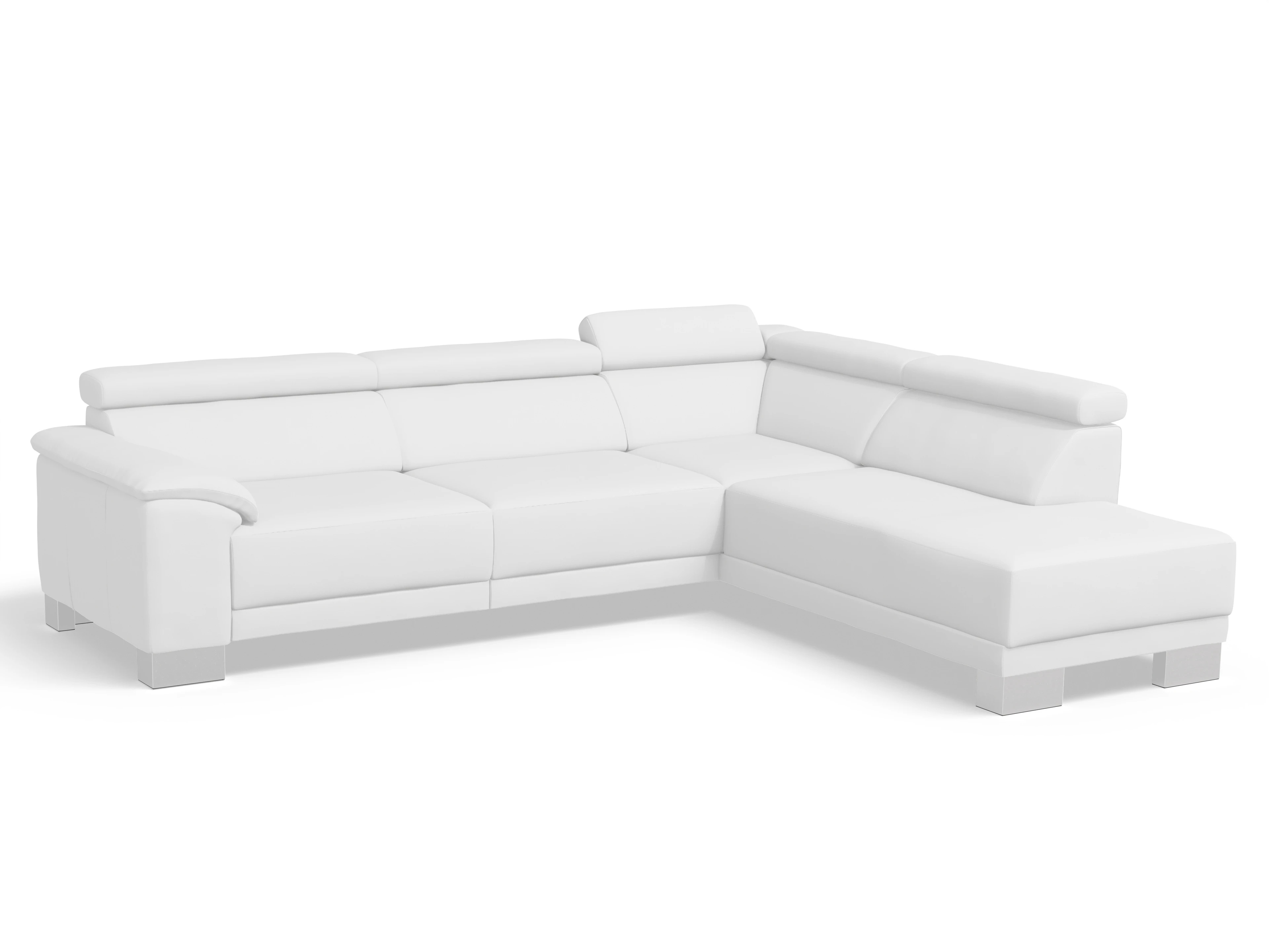 Ansicht des Produktes Antonio Ecksofa rechts Abschluss offen in Leder Beige
