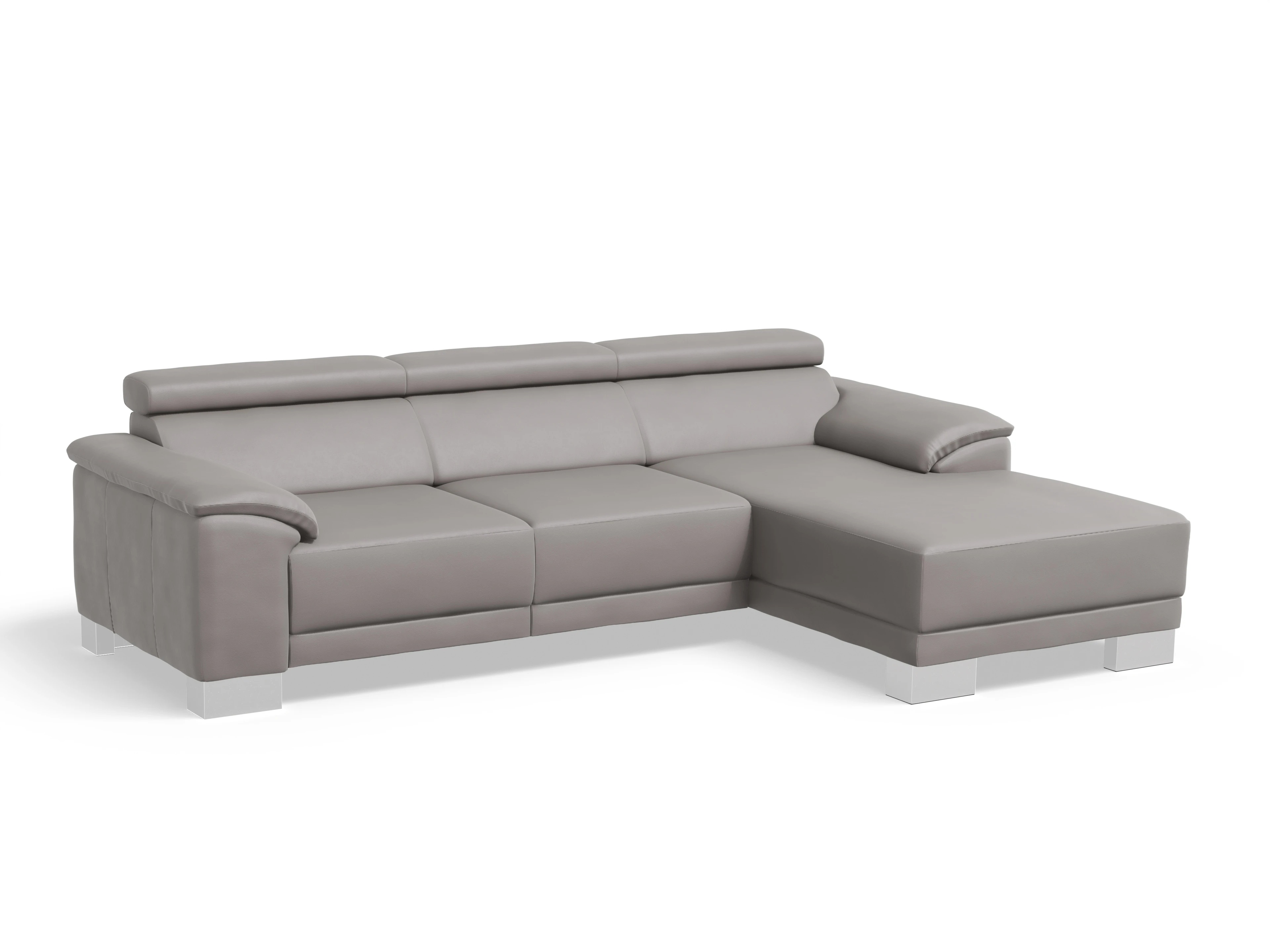 Antonio Ecksofa LO Medium R Ansicht des Produktes Antonio in Leder Grau