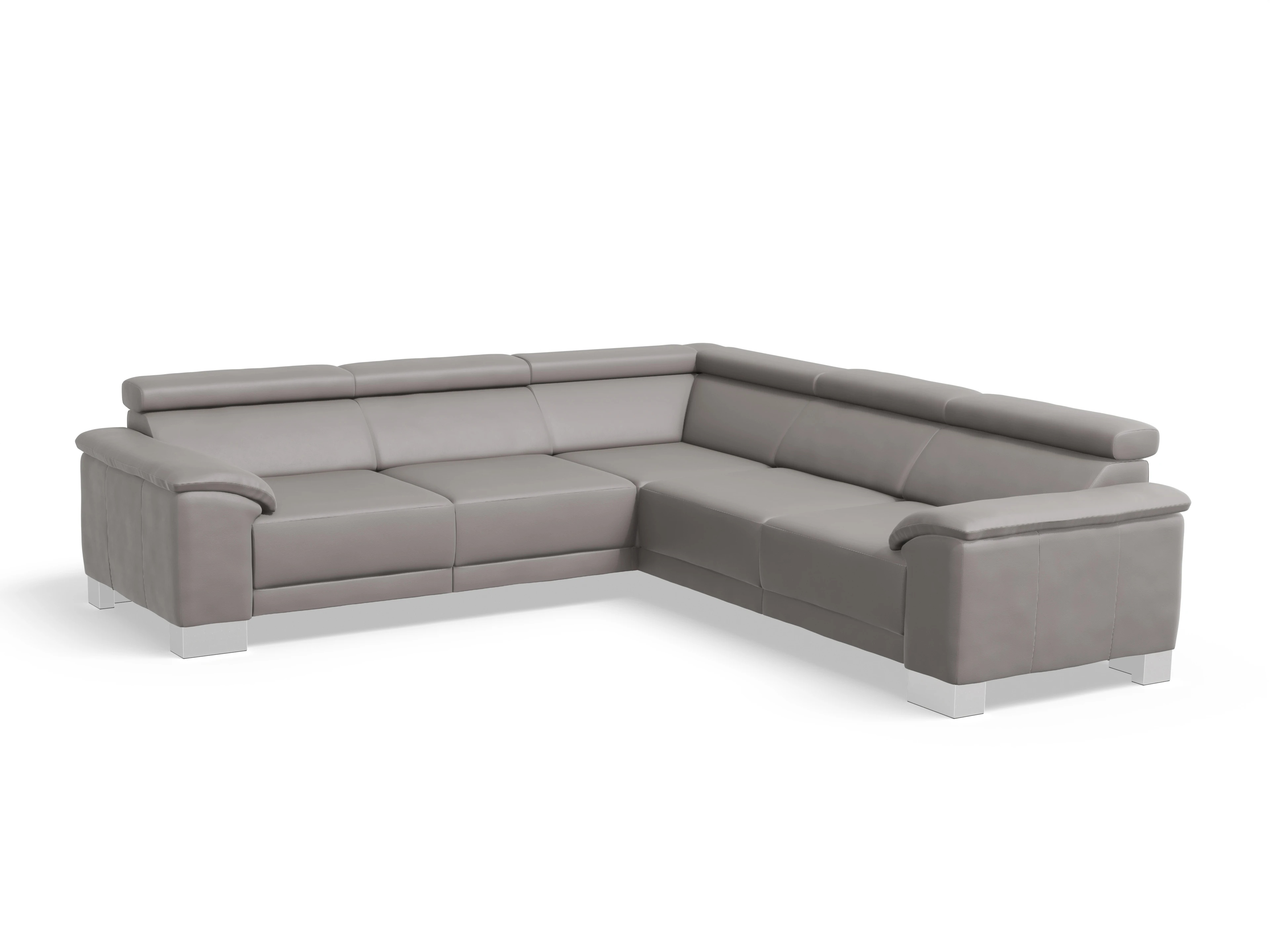 Ansicht des Produktes Antonio Ecksofa gleichschenklig in Leder Grau