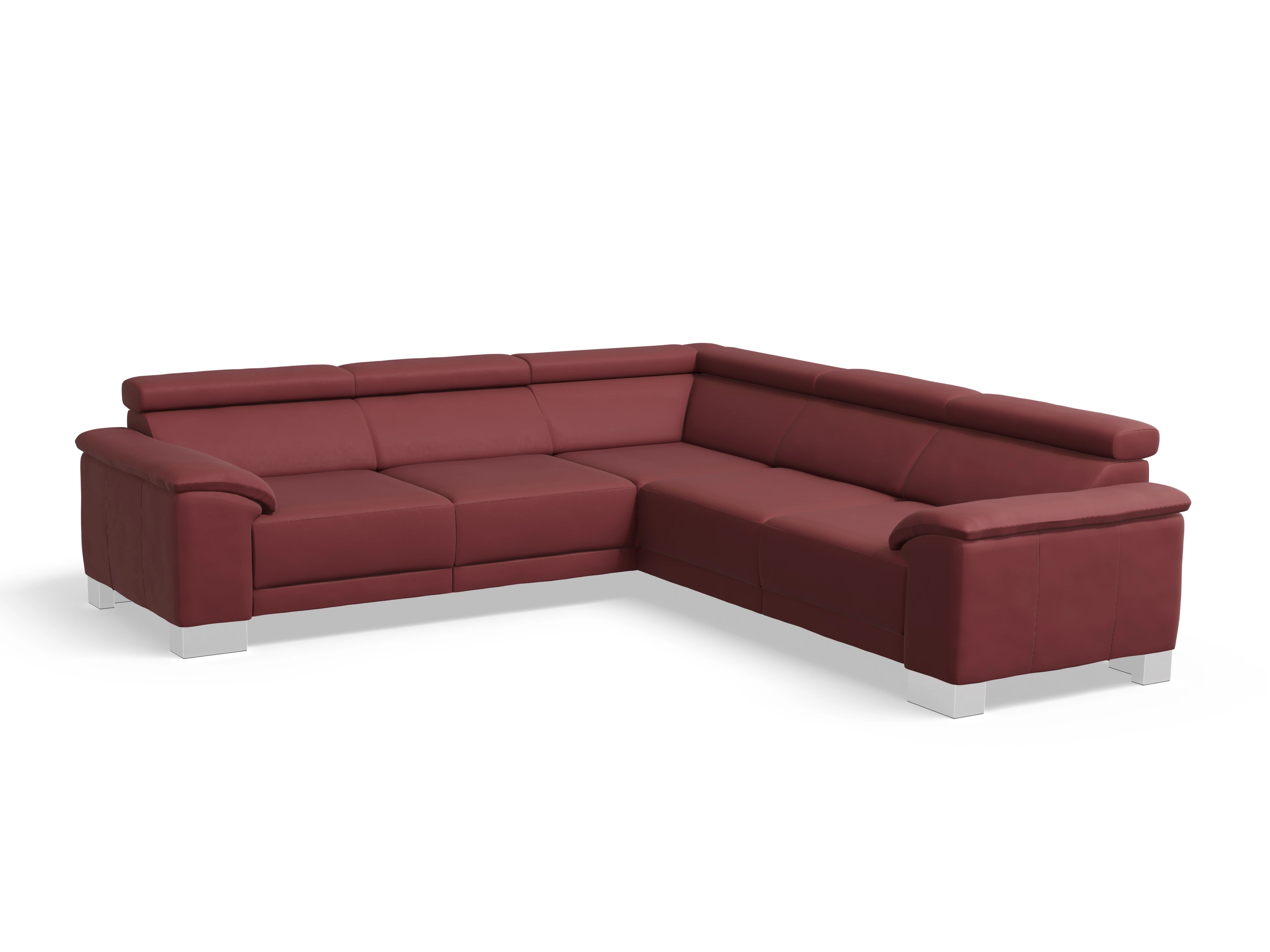 Ansicht des Produktes Antonio Ecksofa gleichschenklig in Leder Rot