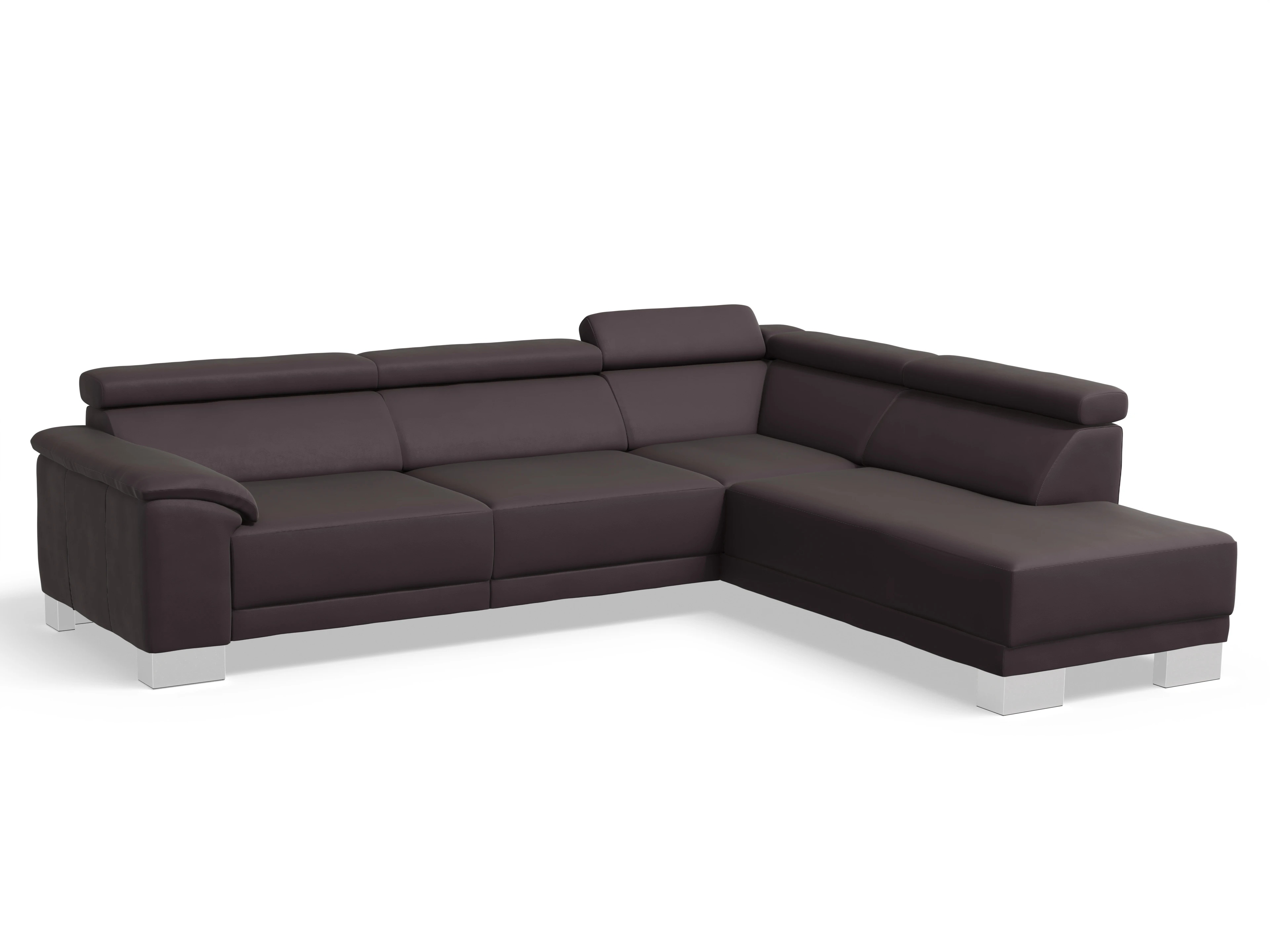 Ansicht des Produktes Antonio Ecksofa rechts Abschluss offen in Leder Braun
