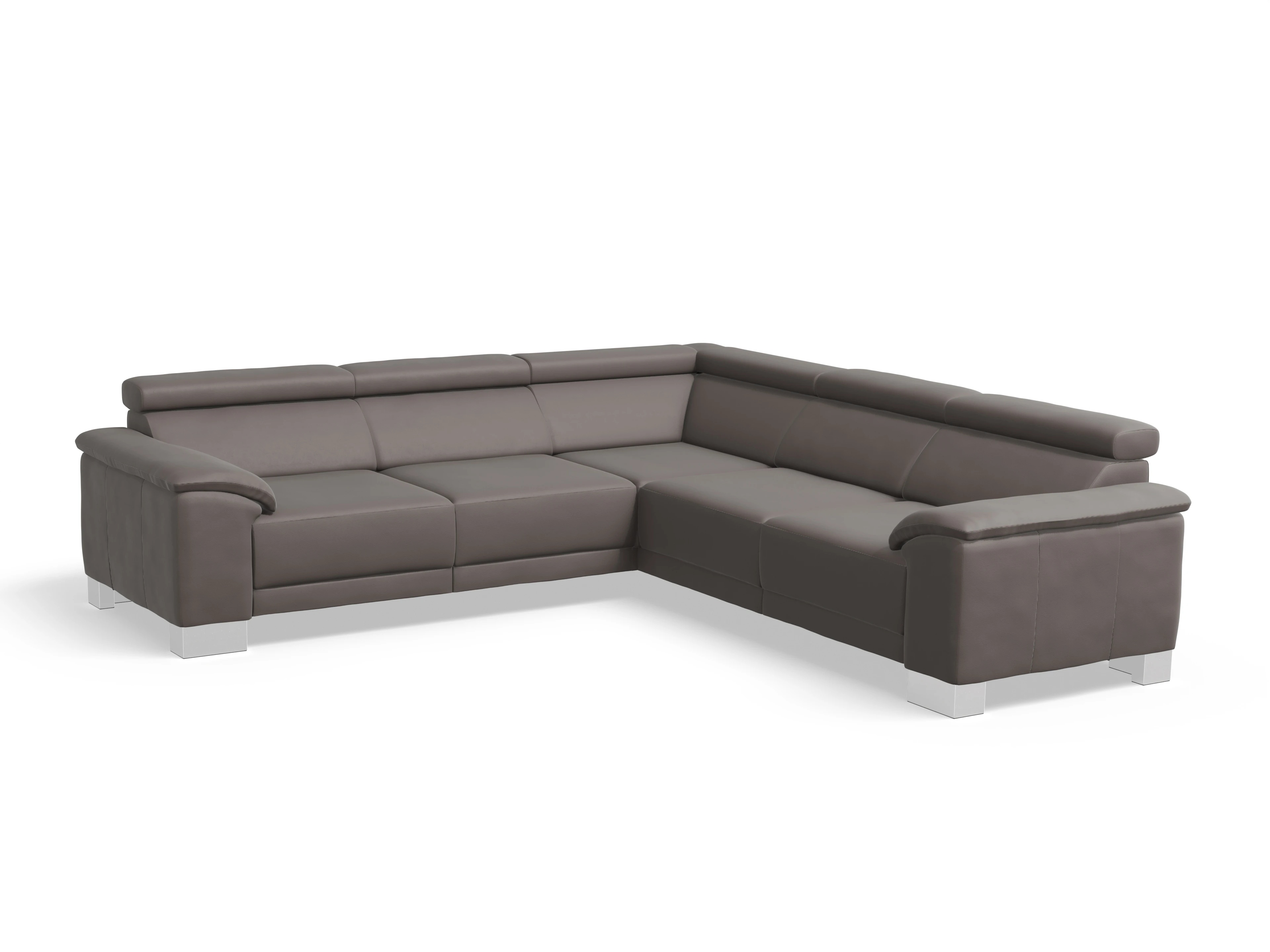 Ansicht des Produktes Antonio Ecksofa gleichschenklig in Leder Grau