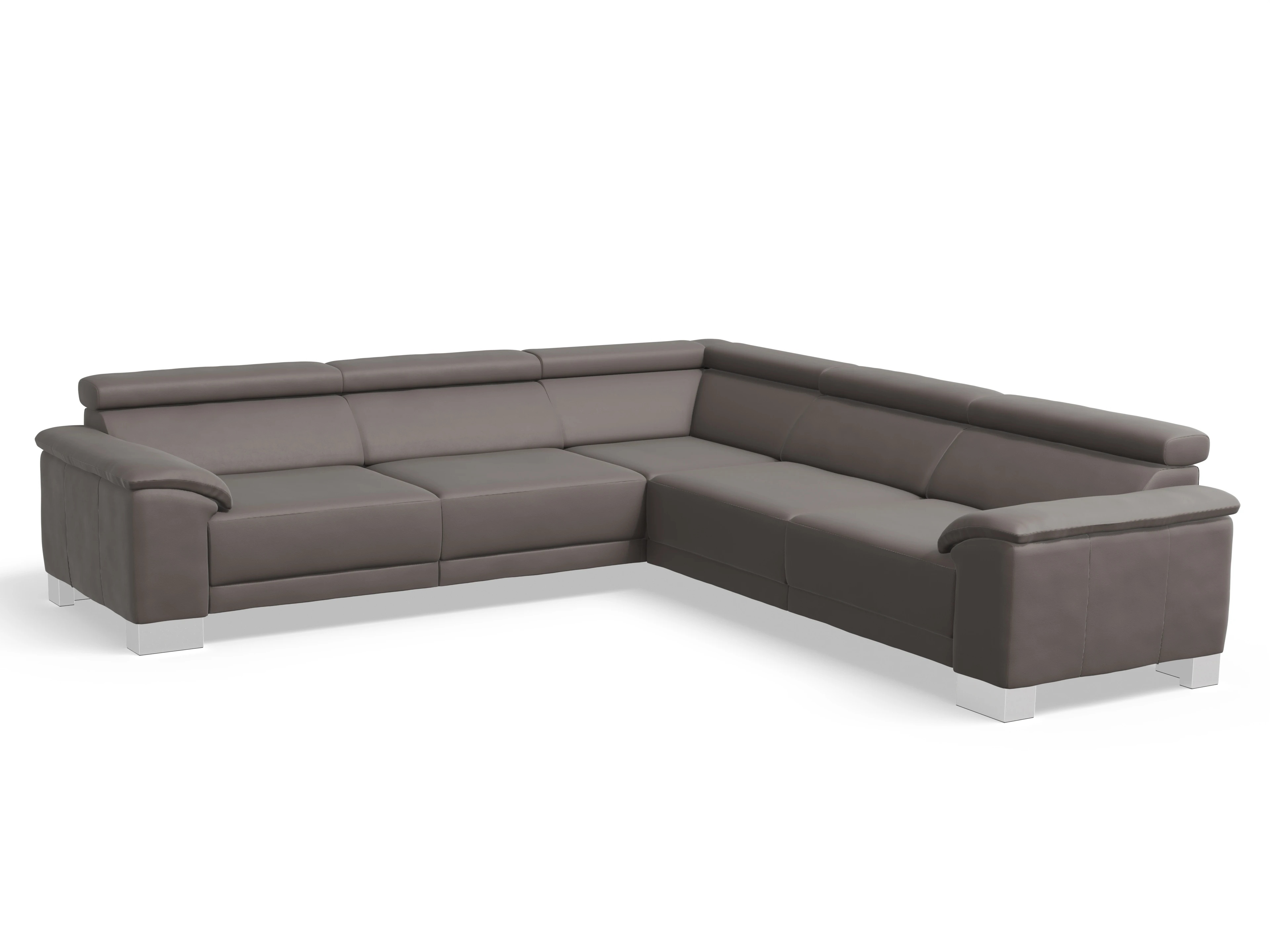 Ansicht des Produktes Antonio Ecksofa gleichschenklig in Leder Grau