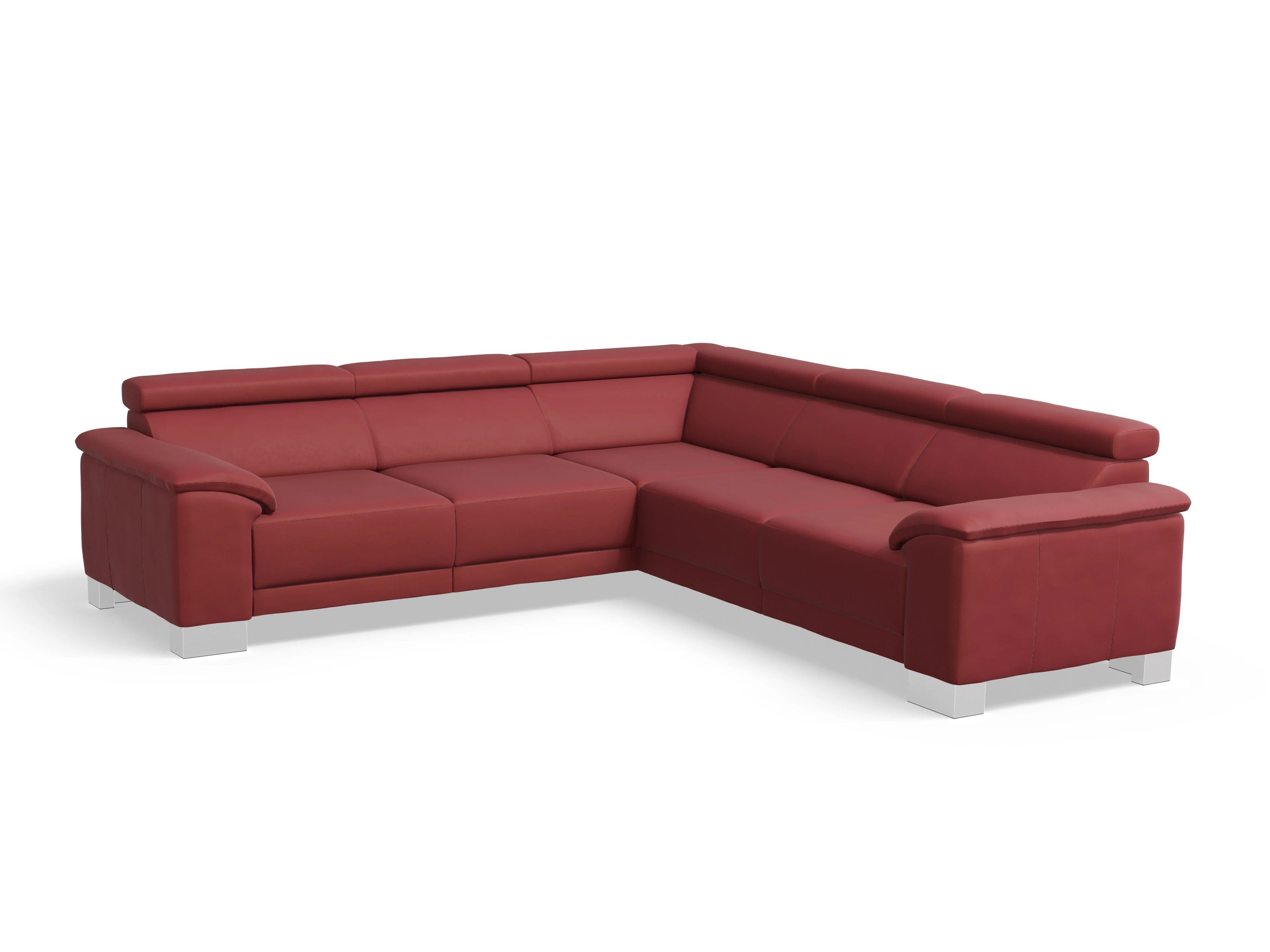 Antonio Ecksofa SPE Medium Ansicht des Produktes Antonio Ecksofa gleichschenklig in Leder Rot