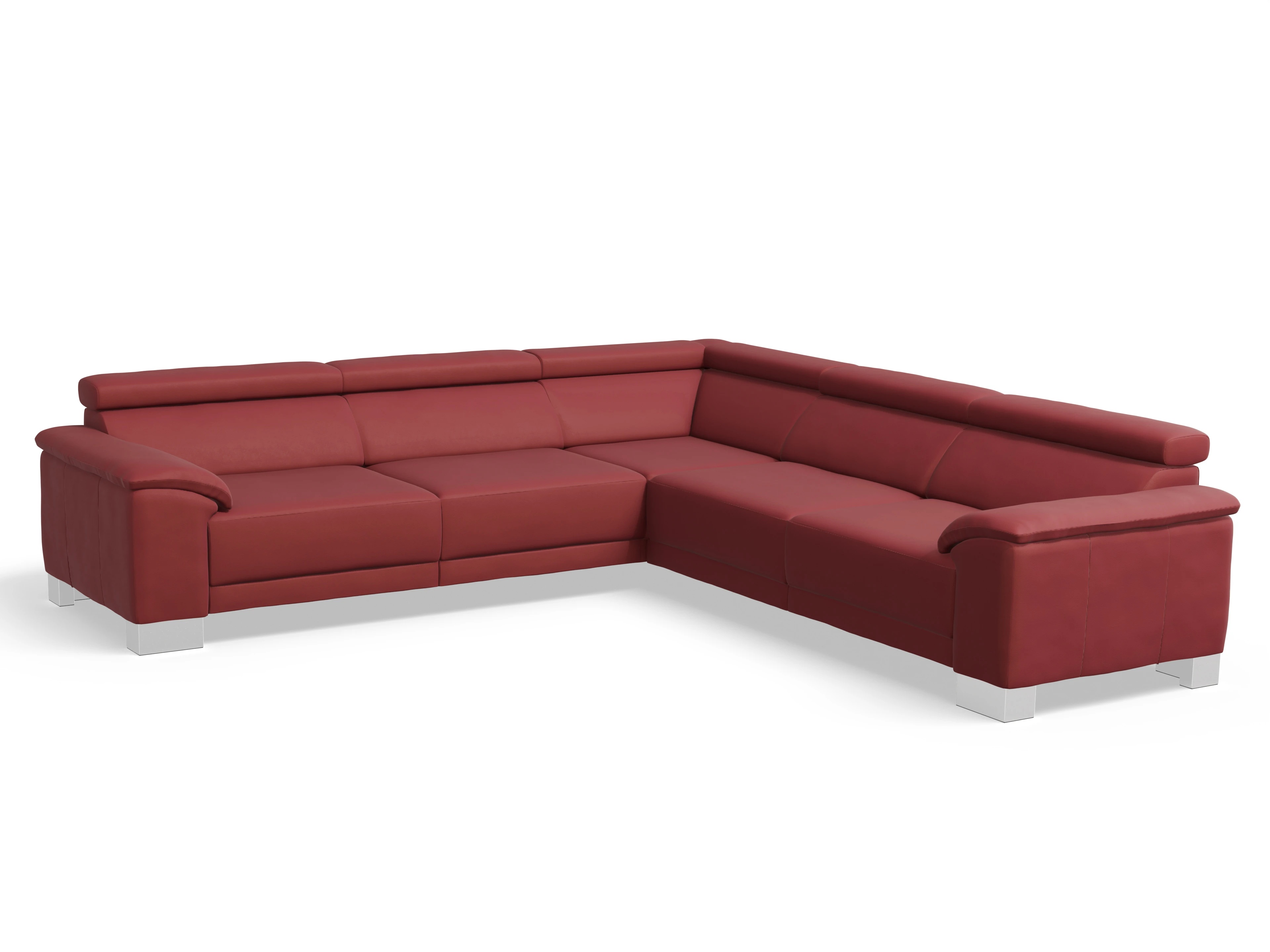 Ansicht des Produktes Antonio Ecksofa gleichschenklig in Leder Rot
