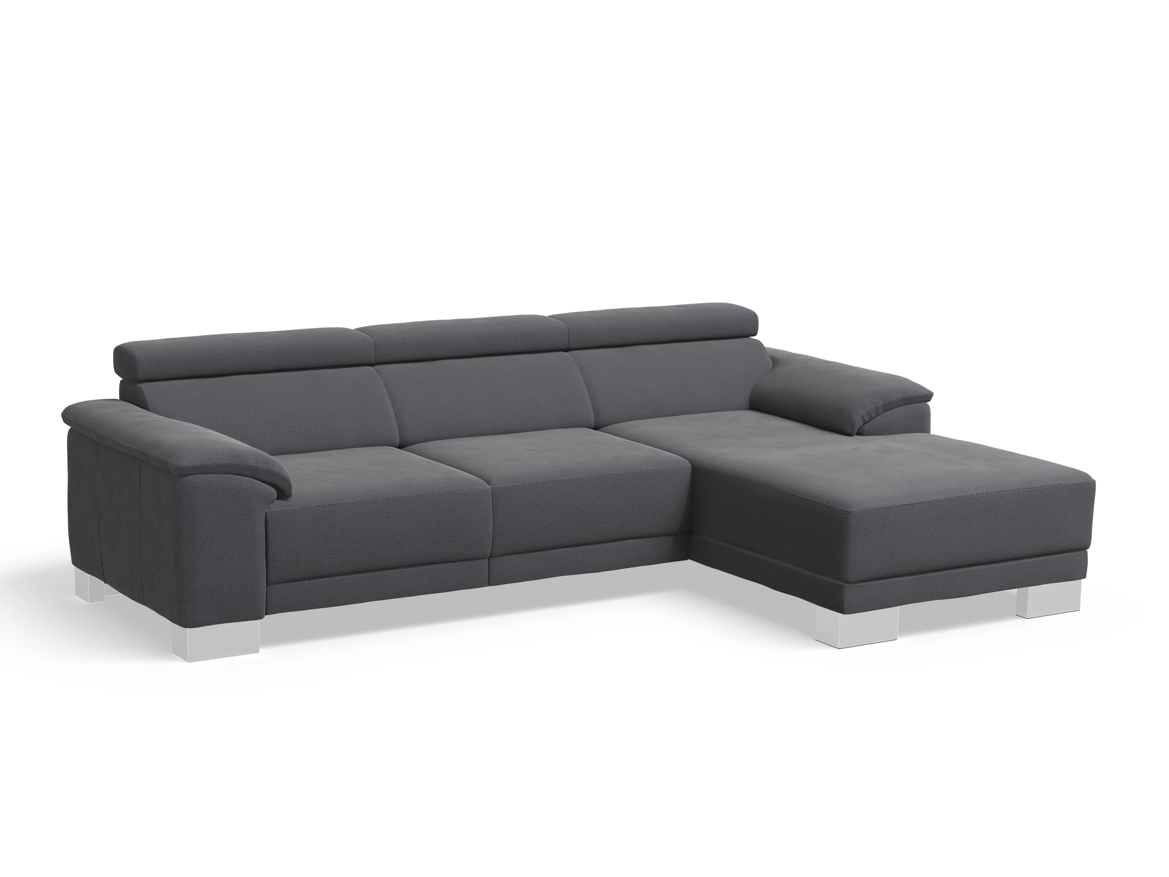 Antonio Ecksofa LO Medium R Ansicht des Produktes Antonio in Stoff Grau
