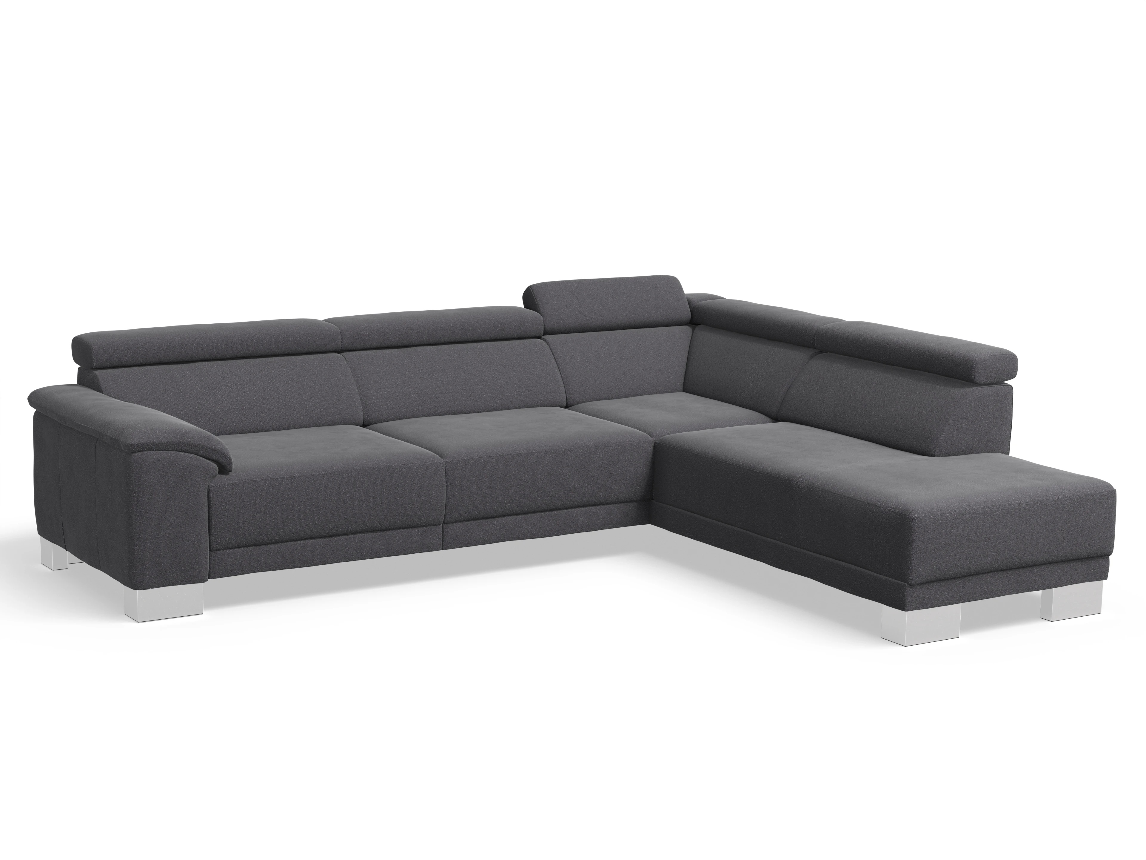 Ansicht des Produktes Antonio Ecksofa rechts Abschluss offen in Stoff Grau