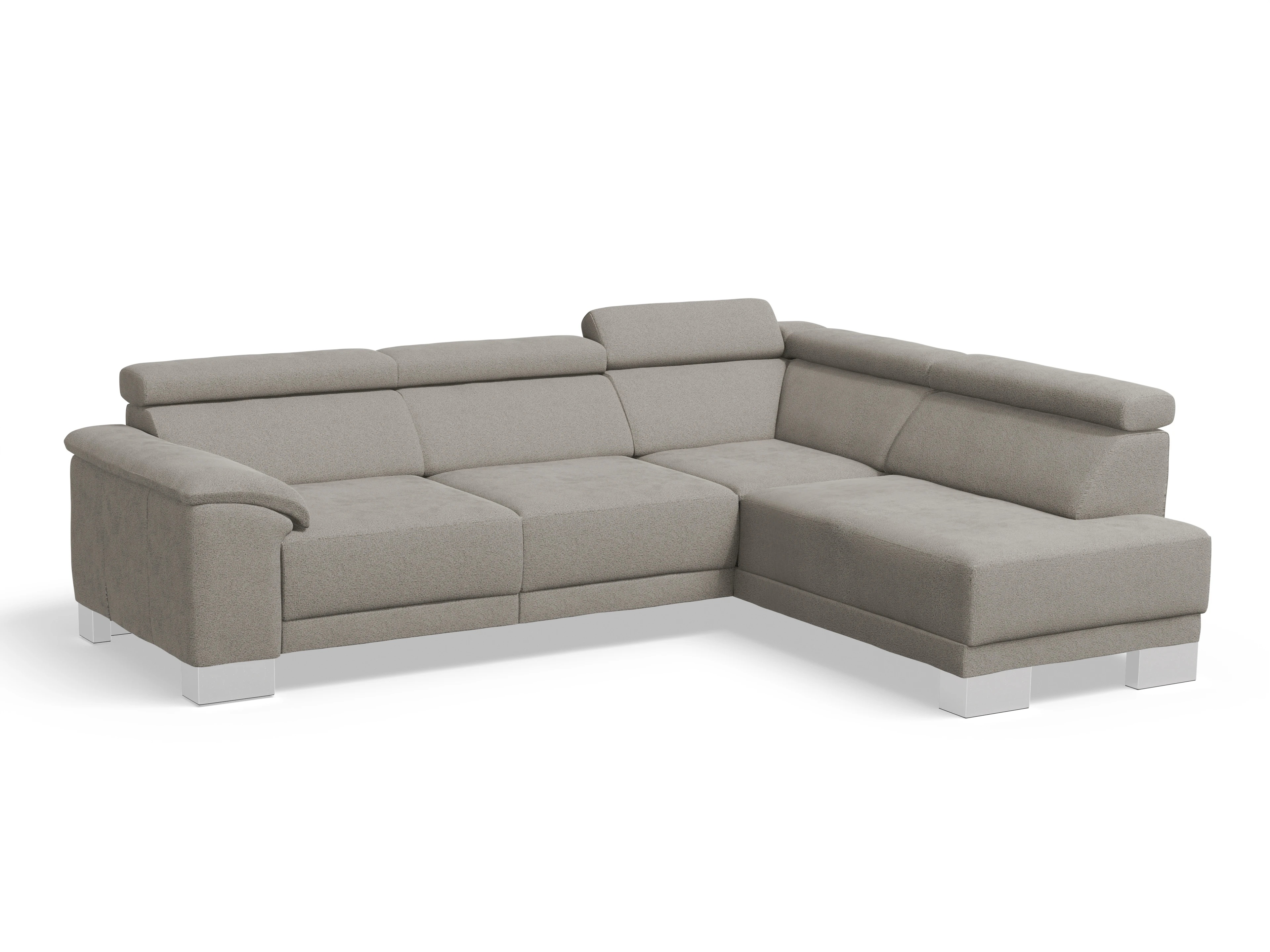 Ansicht des Produktes Antonio Ecksofa rechts Abschluss offen in Stoff Grau