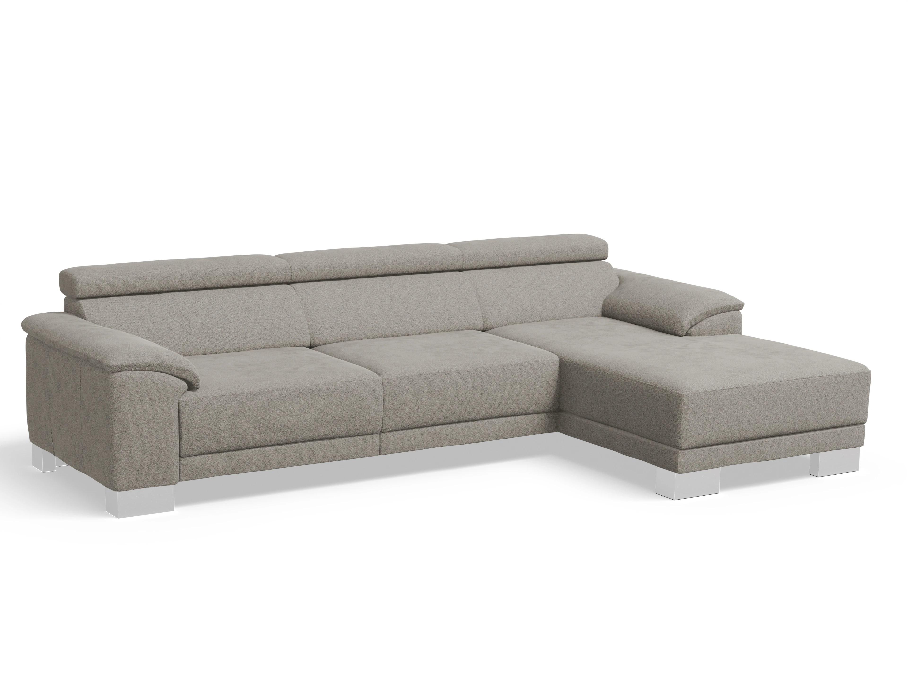 Antonio Ecksofa LO Large R Ansicht des Produktes Antonio Ecksofa rechts Abschluss offen in Stoff Grau