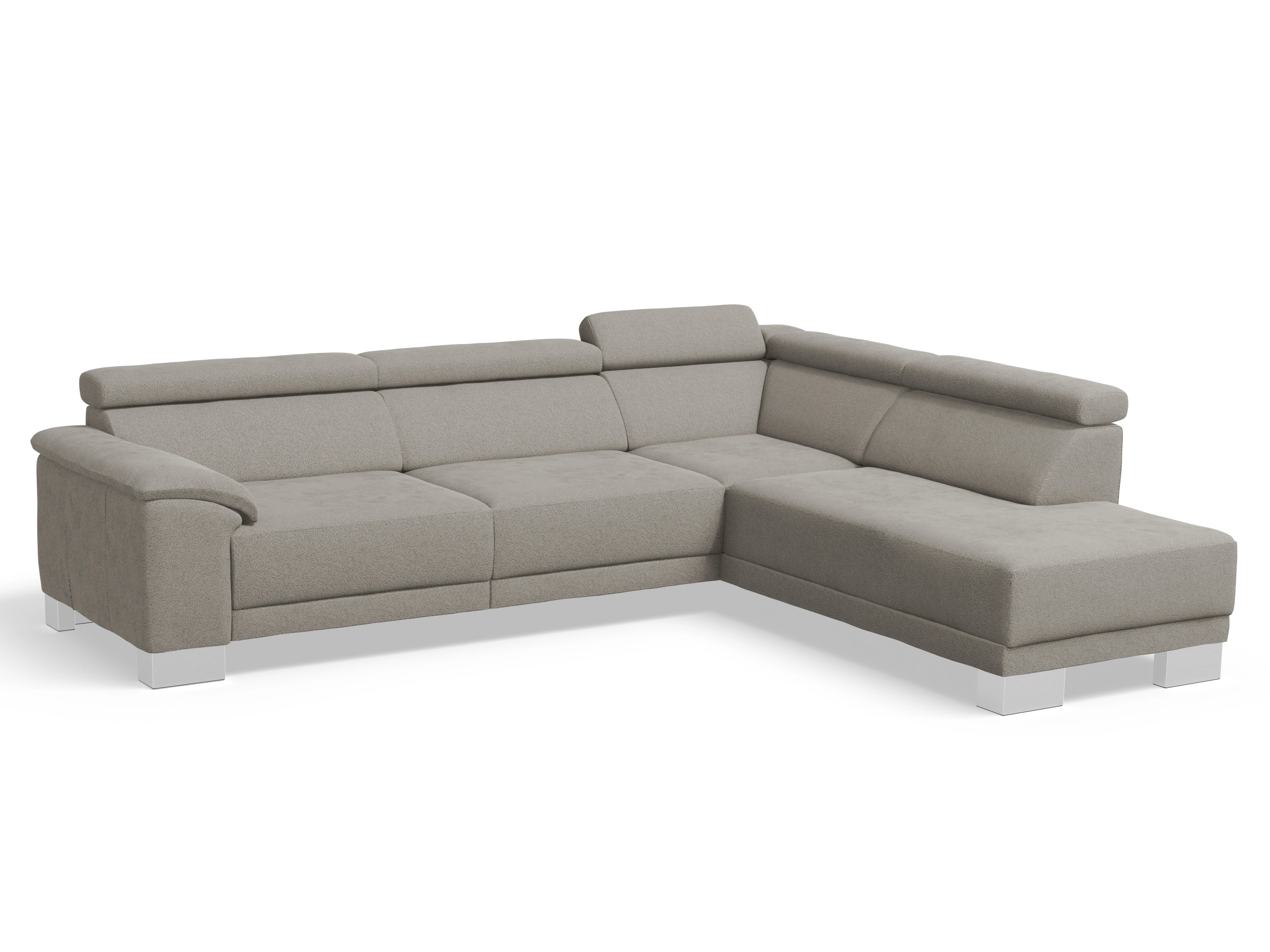 Ansicht des Produktes Antonio Ecksofa rechts Abschluss offen in Stoff Grau