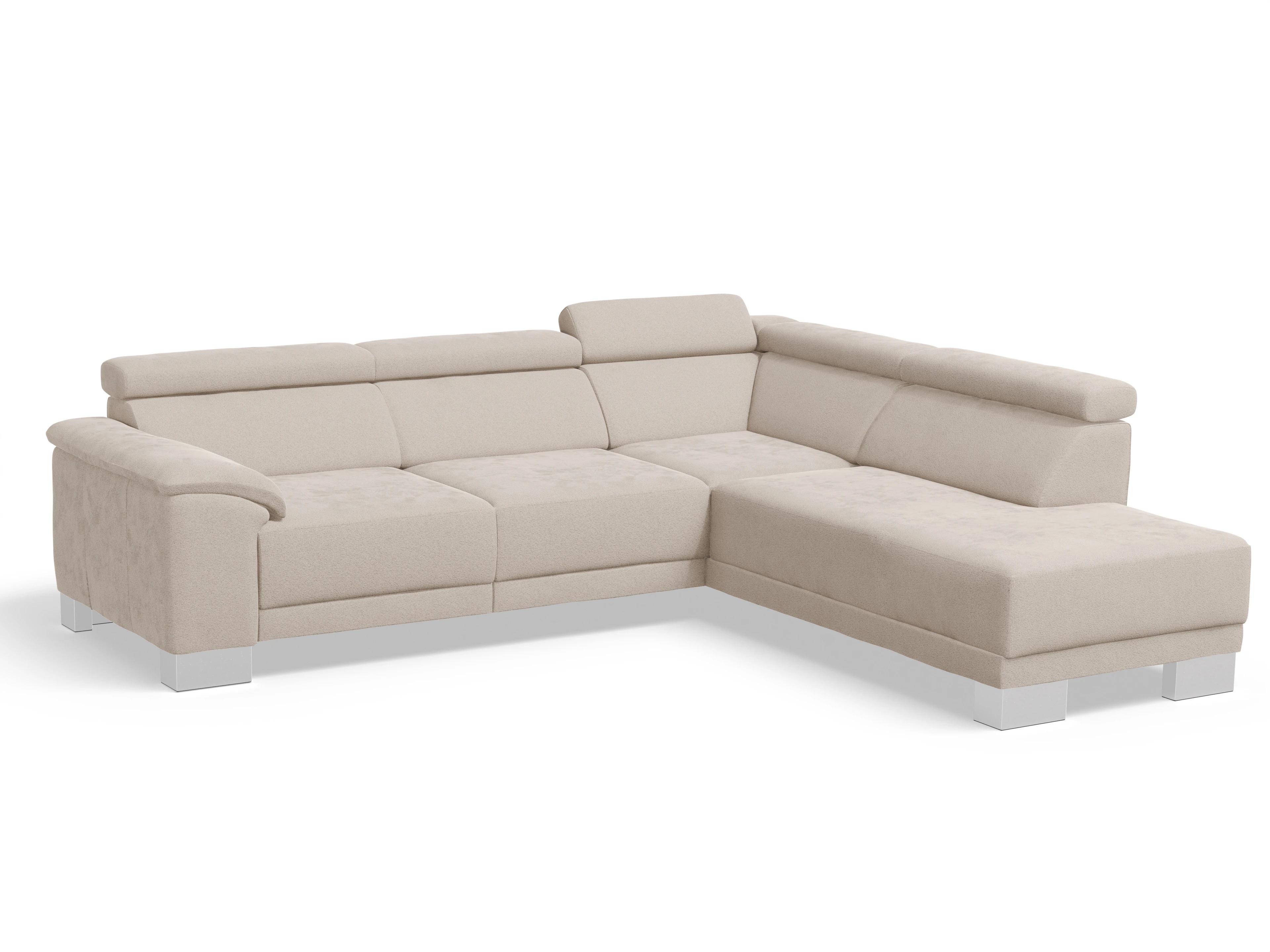 Ansicht des Produktes Antonio Ecksofa rechts Abschluss offen in Stoff Beige